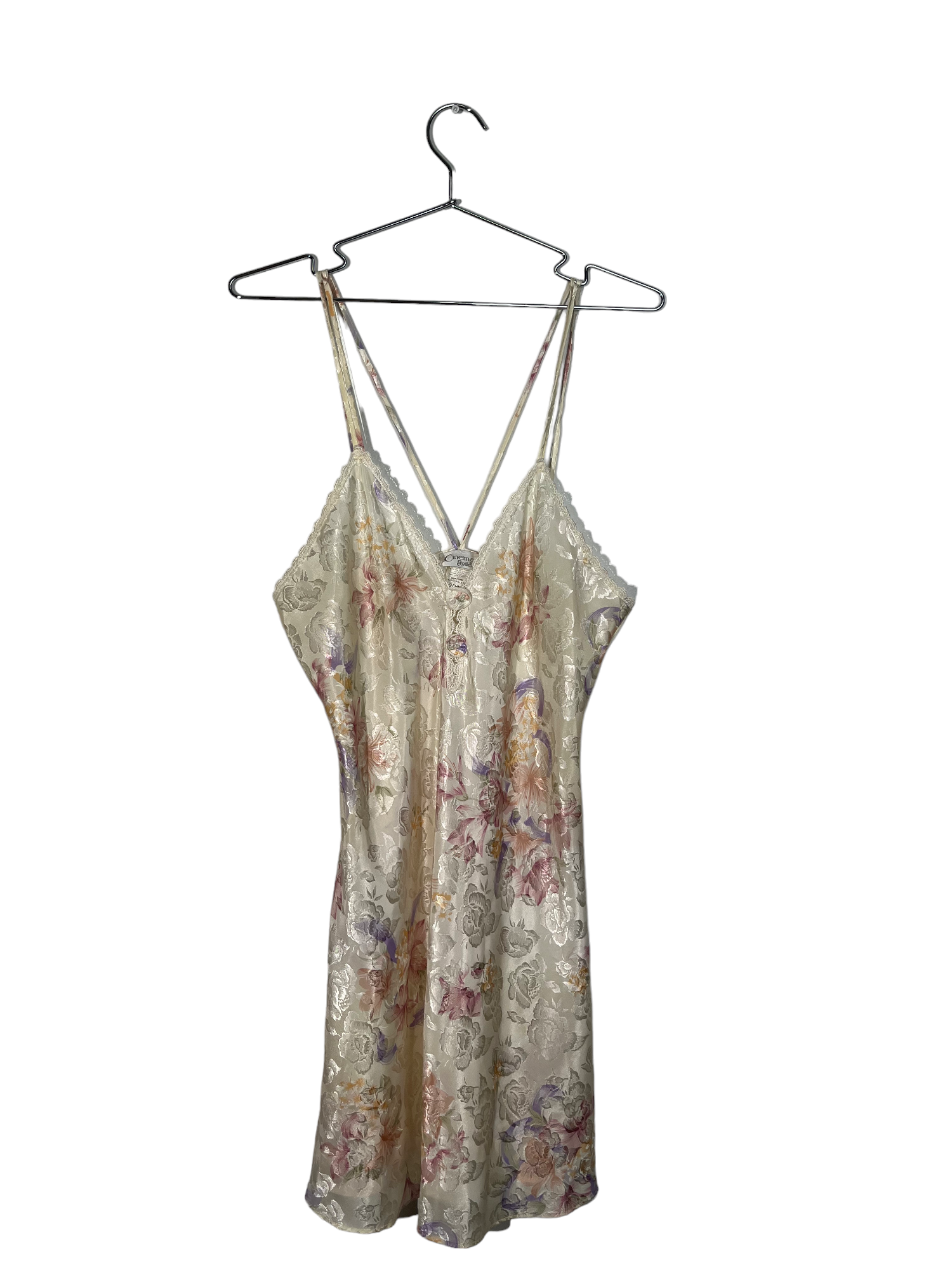 Cream Floral Lacy Slip Dress