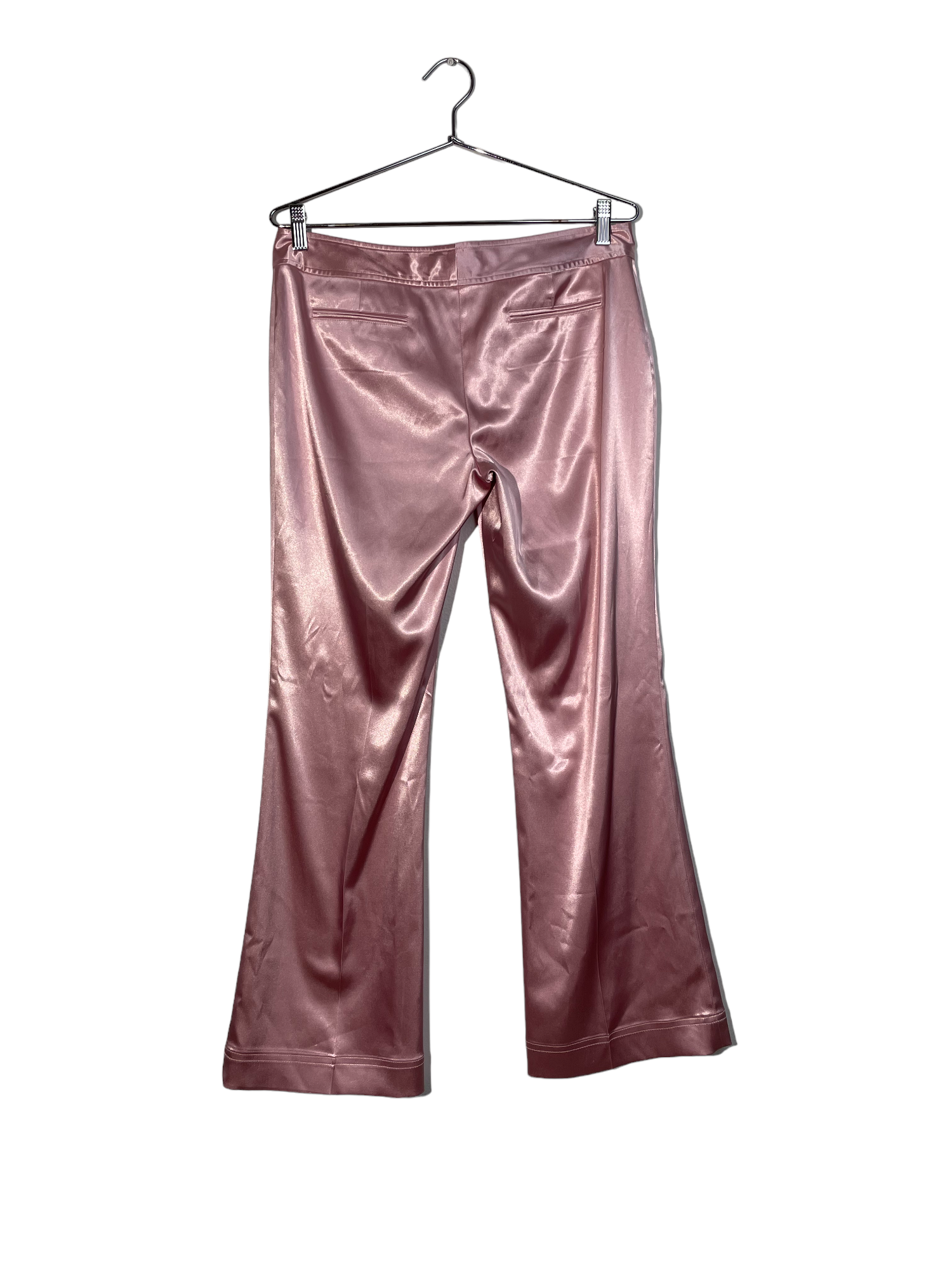 Pink Metallic Flare Leg Pants