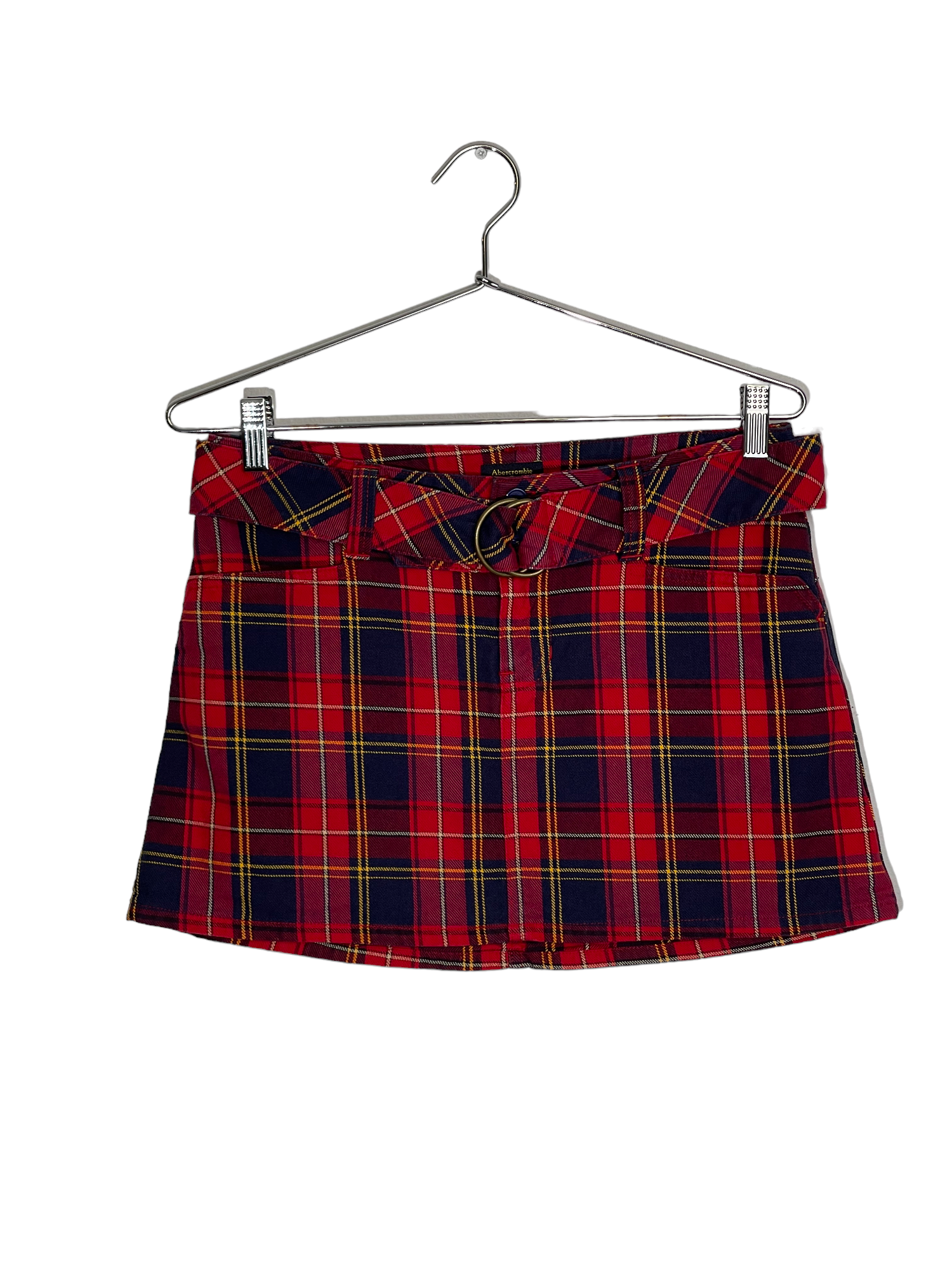 A&F Red Plaid Mini Skirt