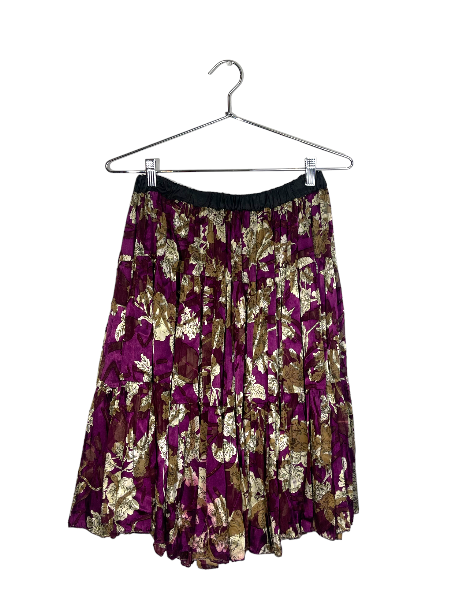 Purple Floral Sheer Flow-y Skirt