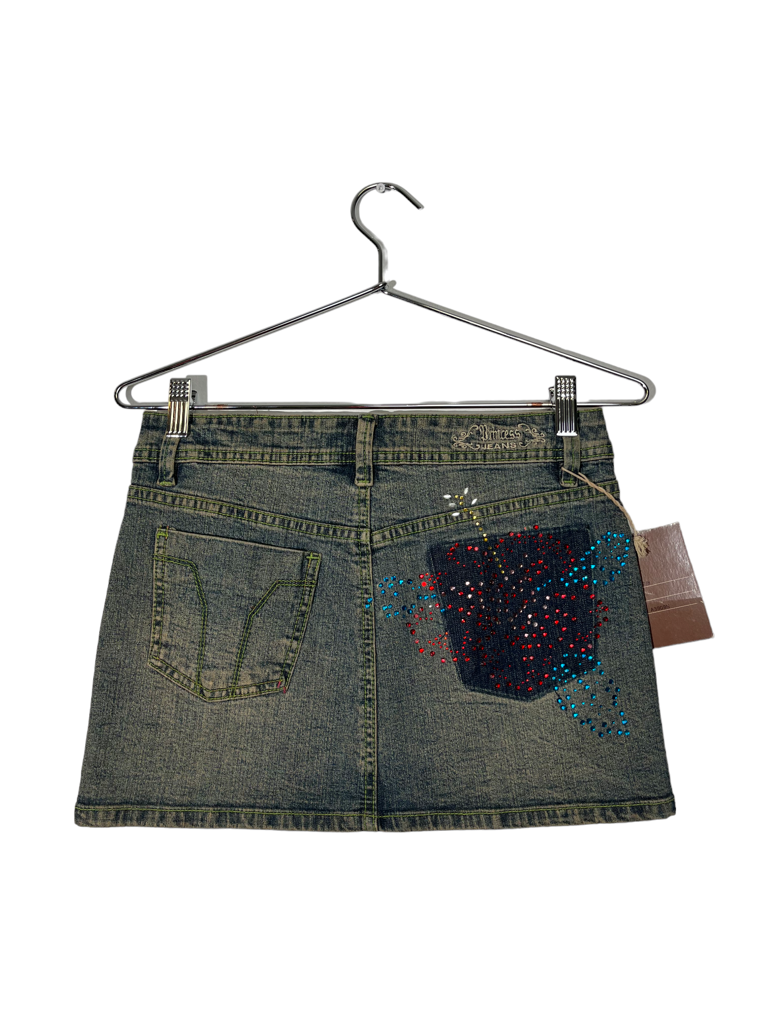 Low-rise "Princess" Mini Denim Skirt