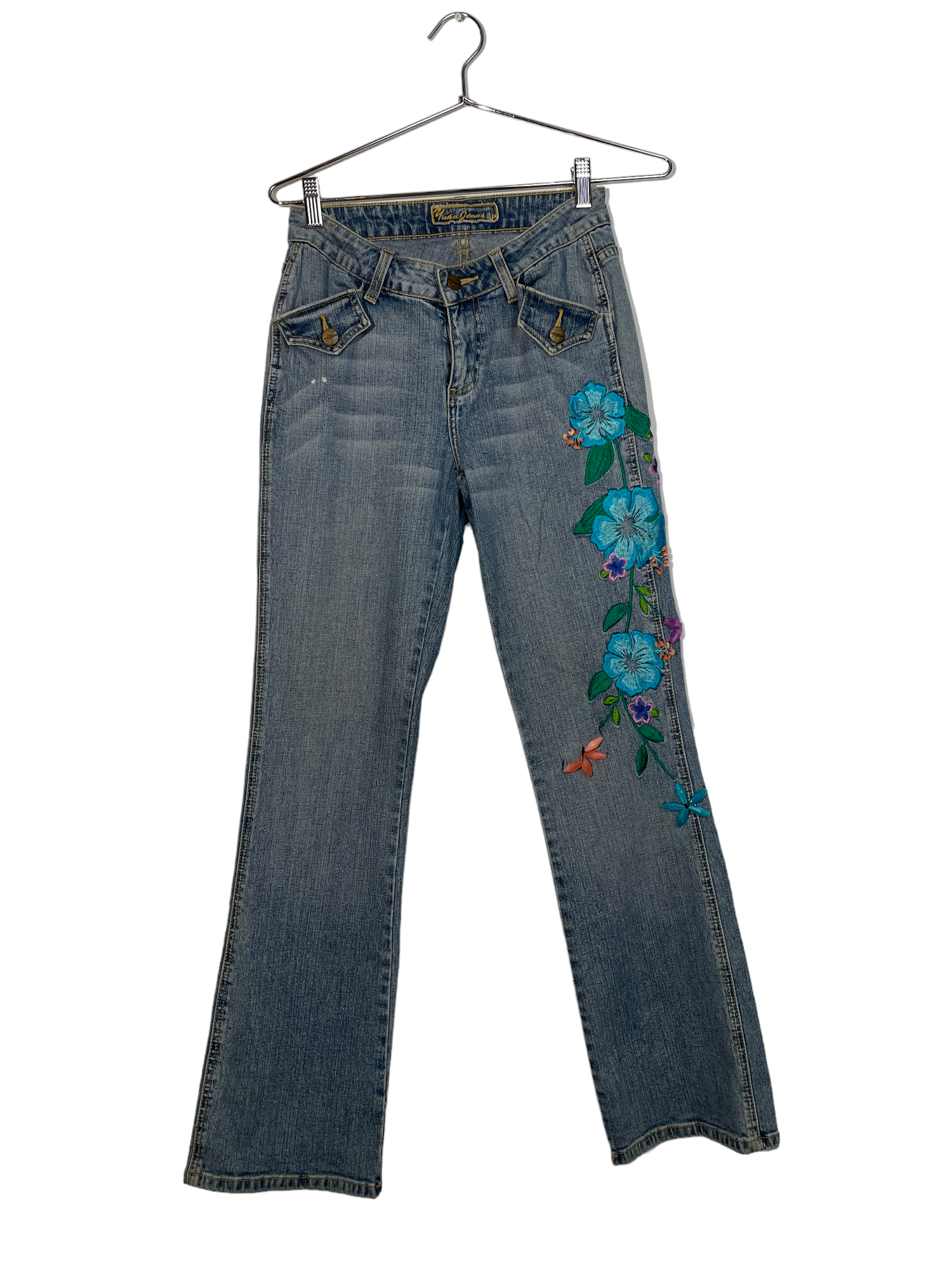 Light Washed Embroidered Jeans