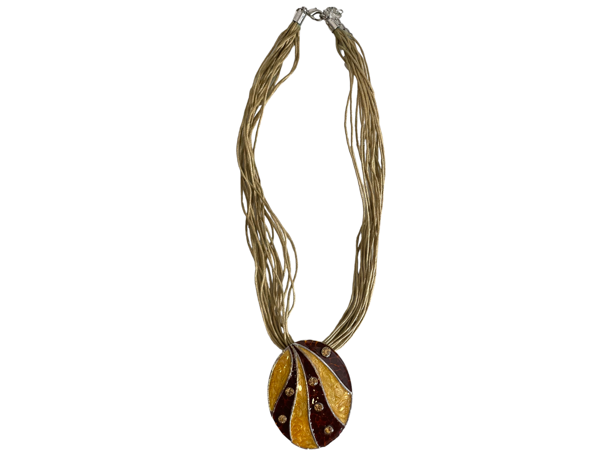 Yellow & Brown Pendant Necklace