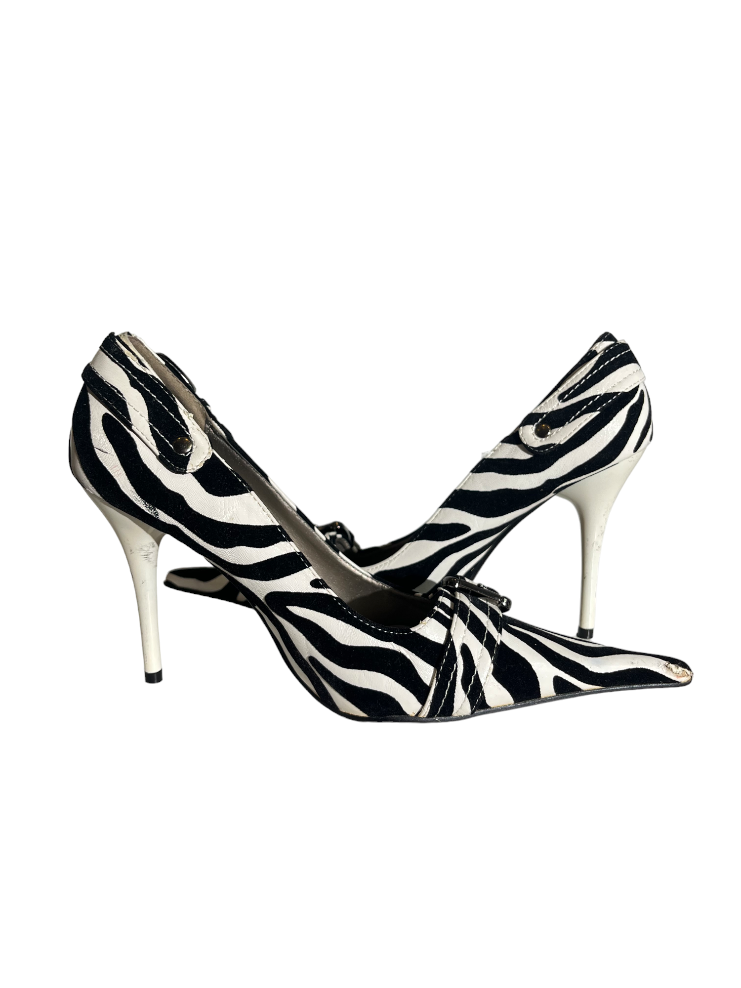 Point Toe Zebra Print Heels