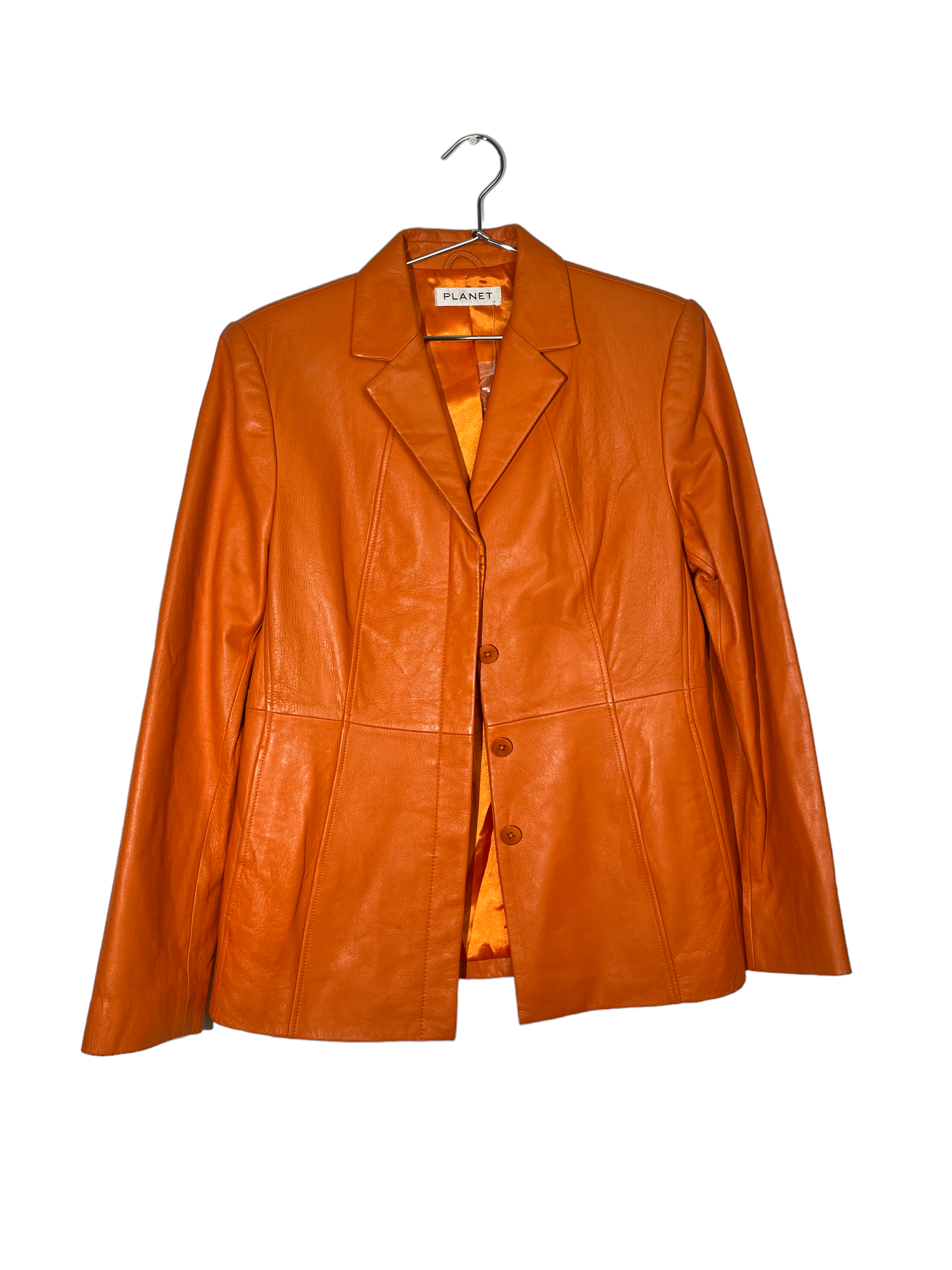 Orange Planet Leather Jacket