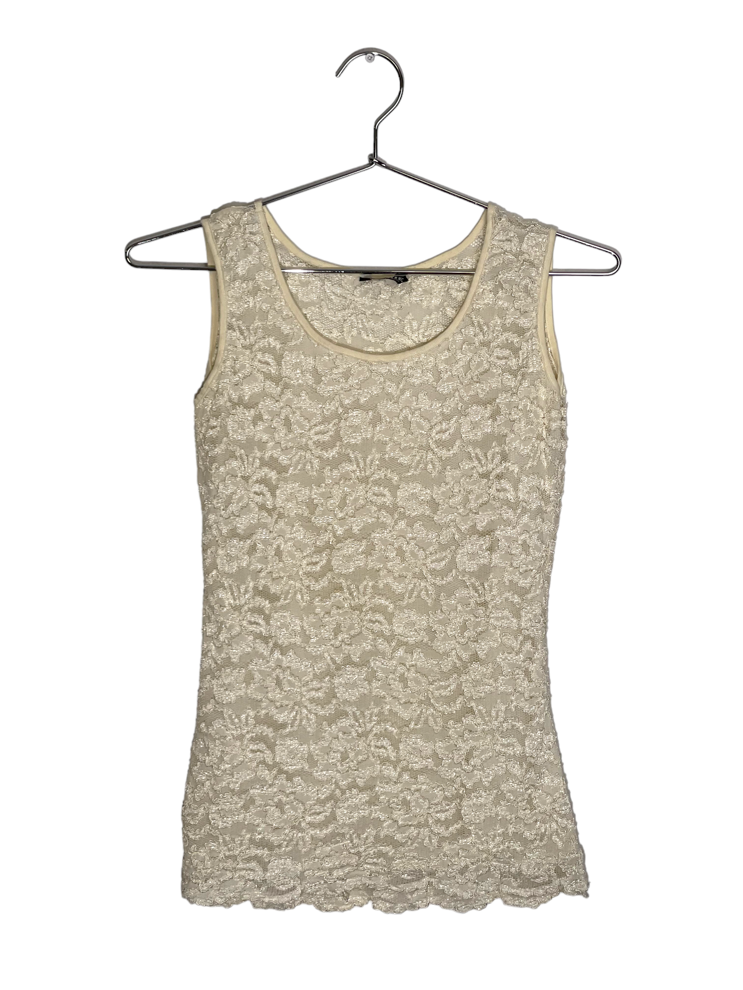 Beige Lace Tank Top