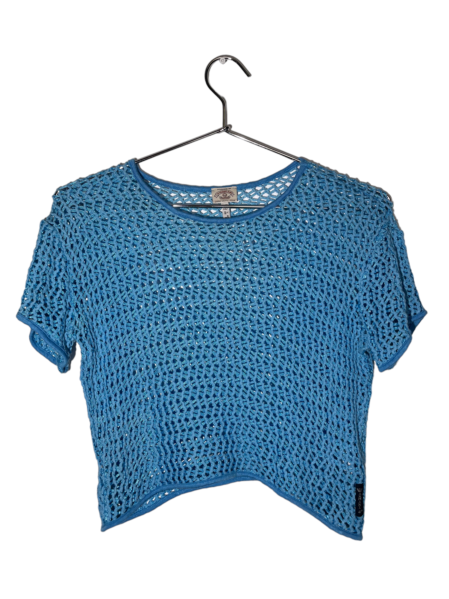 Armani Blue Mesh Cropped Tee