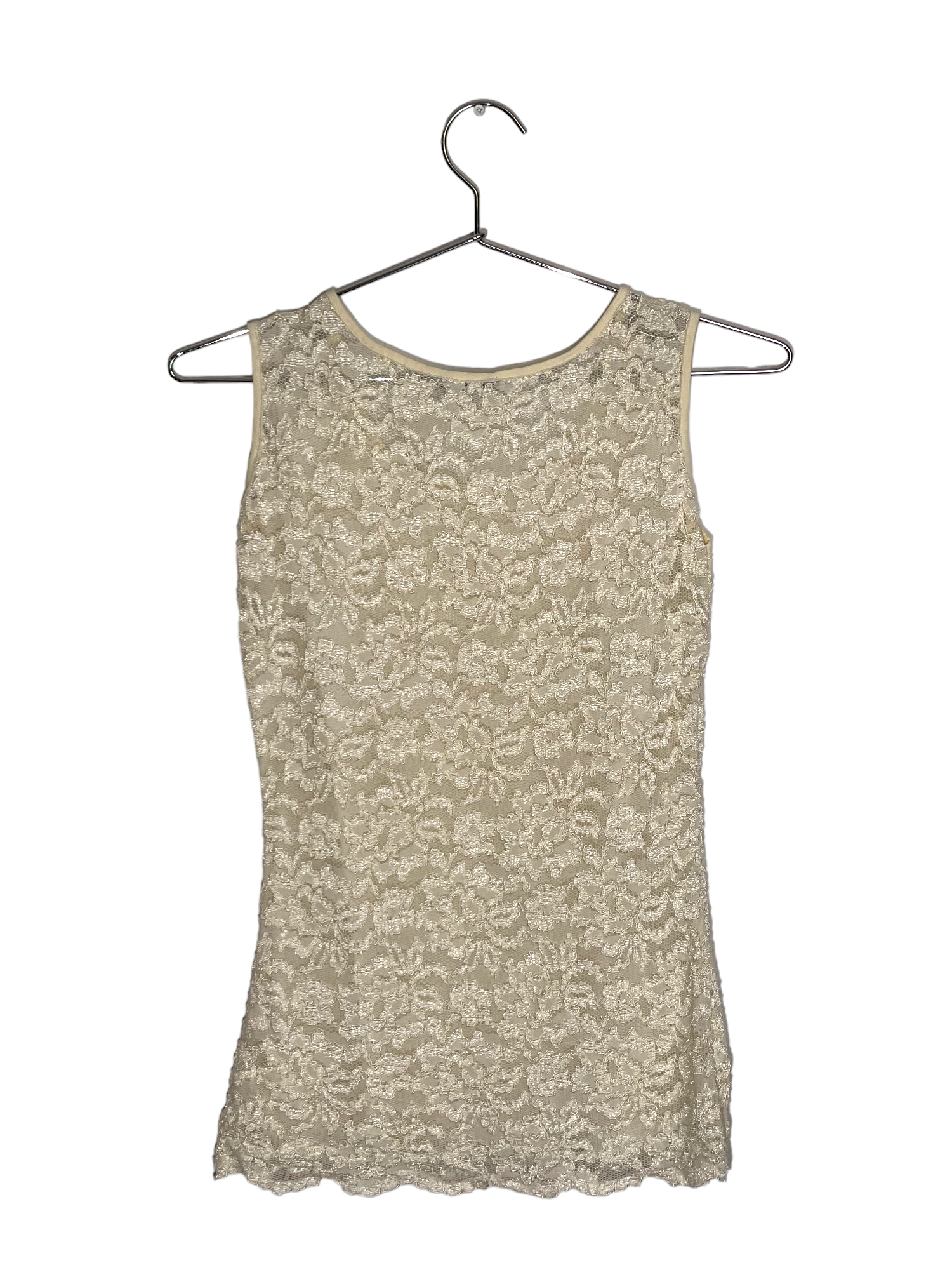 Beige Lace Tank Top