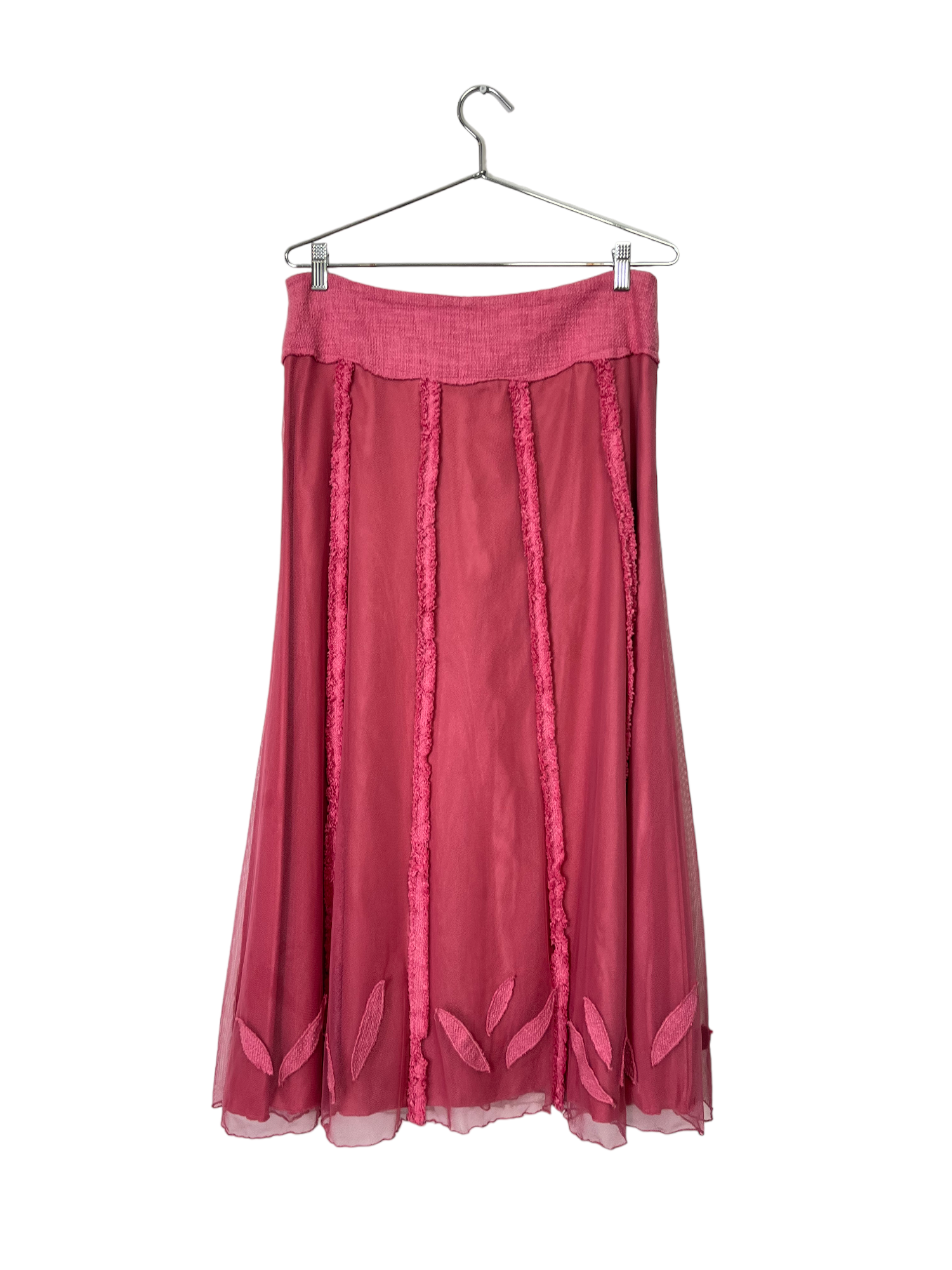 Pink Raw Hem Tulle Skirt