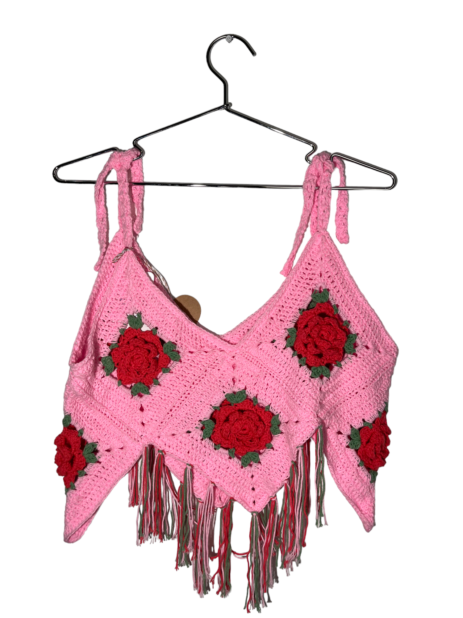 By Mechi's "Emily" Rose Crotchet Top