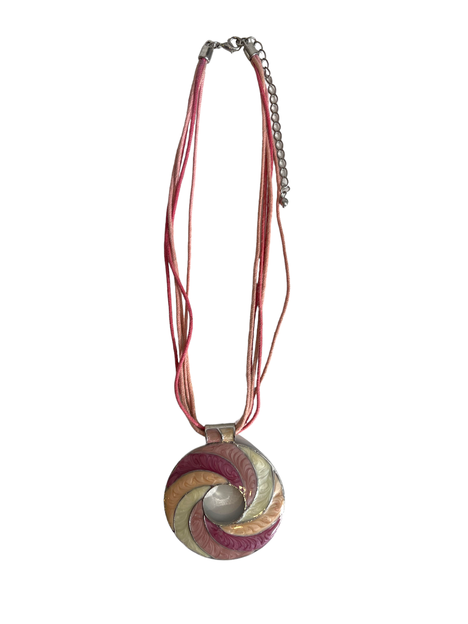 Pink Circle Pendant Necklace