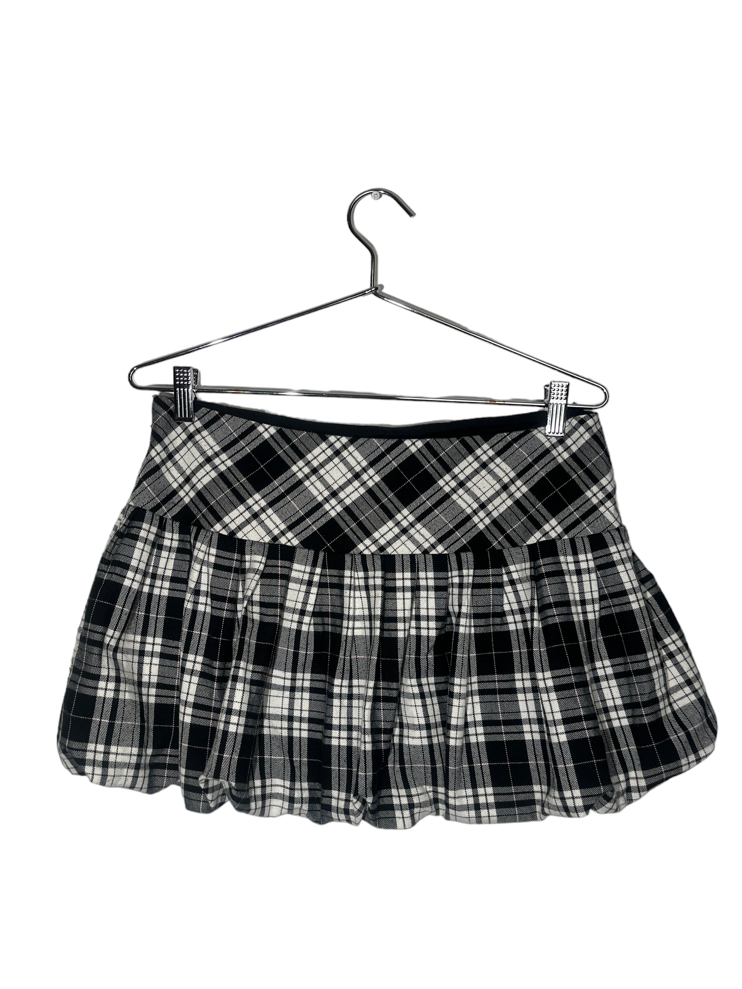 Parachute Lace Plaid Mini Skirt