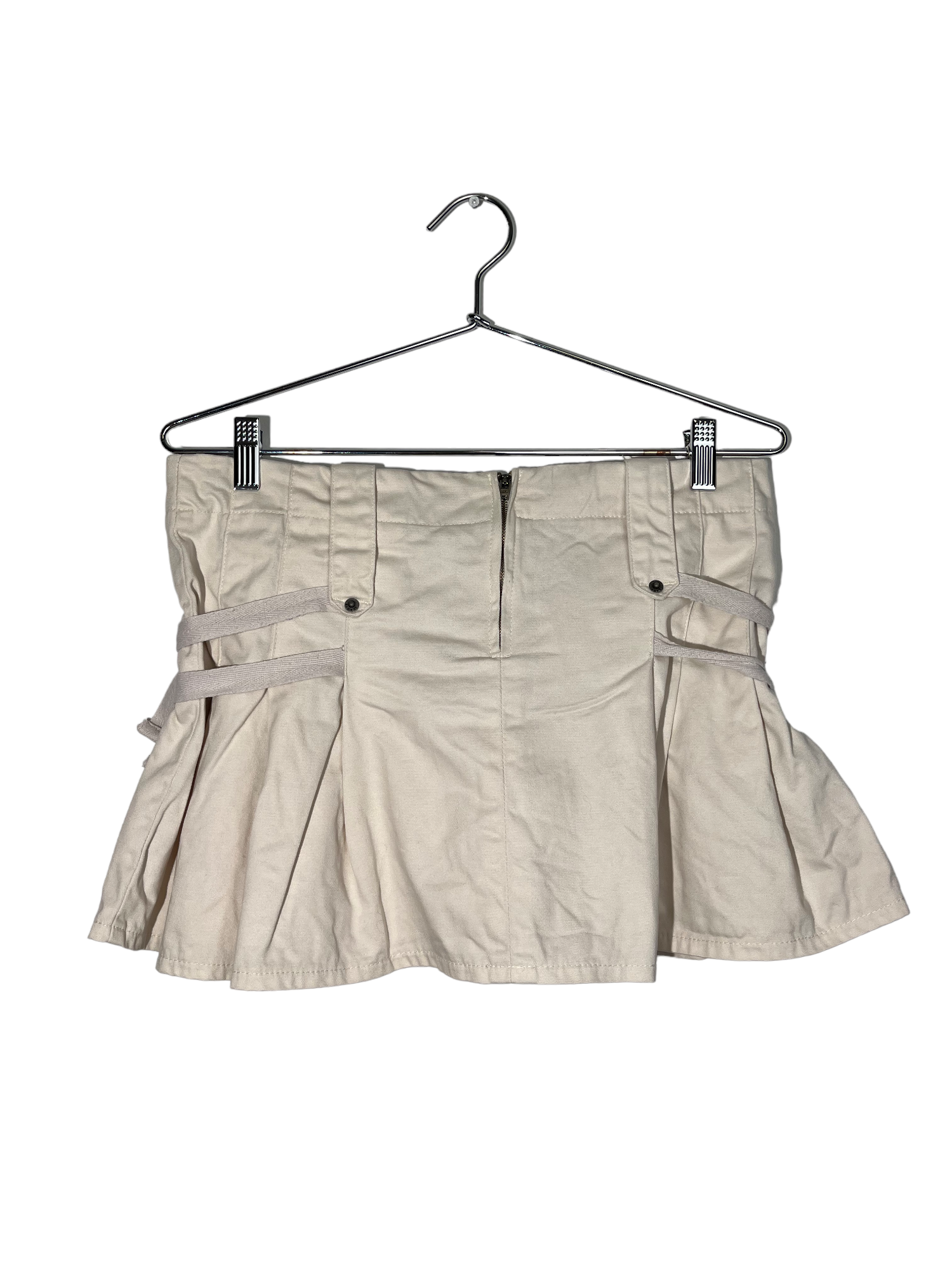 Y2K Cream Pleated Mini Skirt