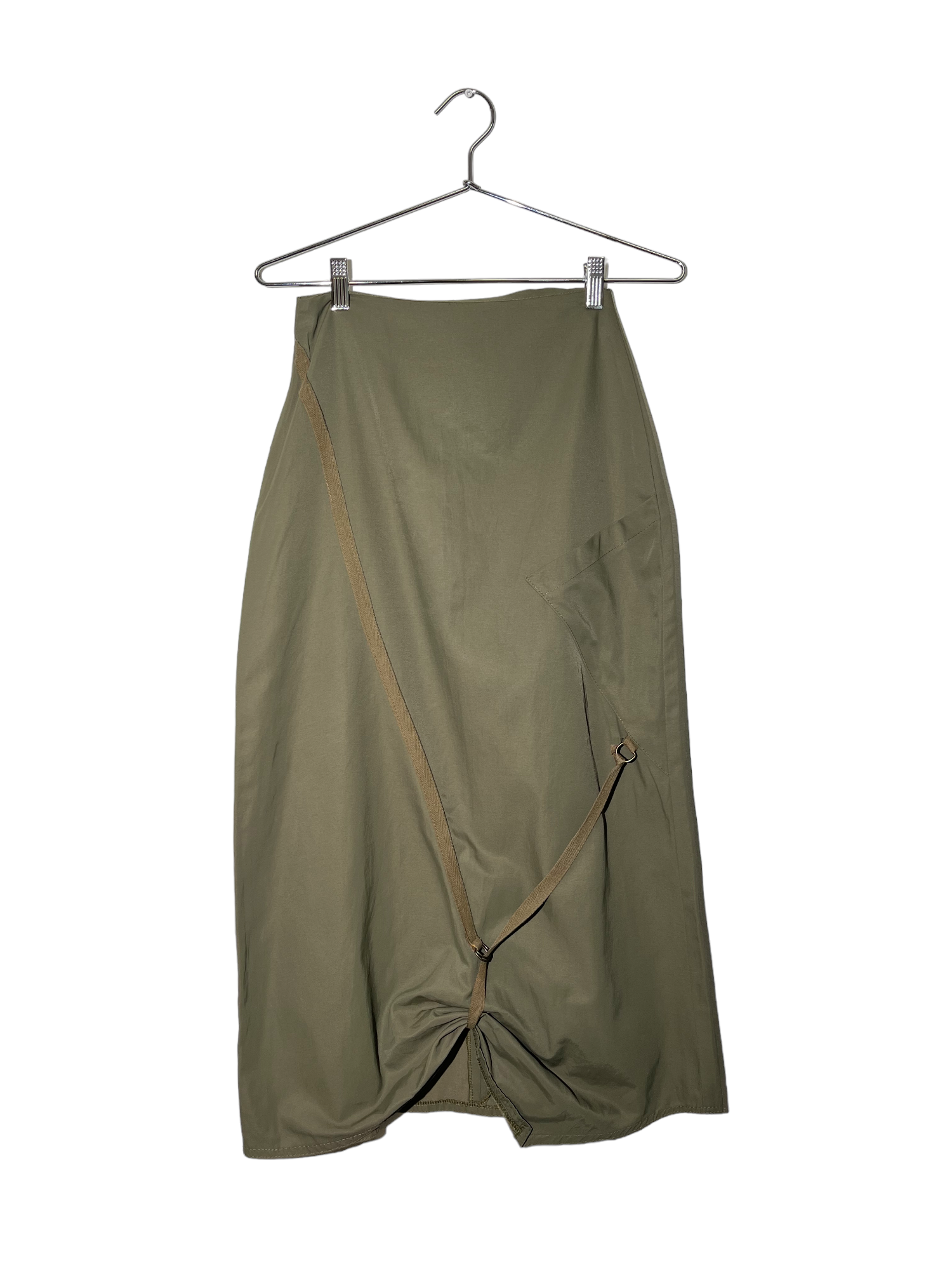 Woven Skirt with Ruched Drawstring