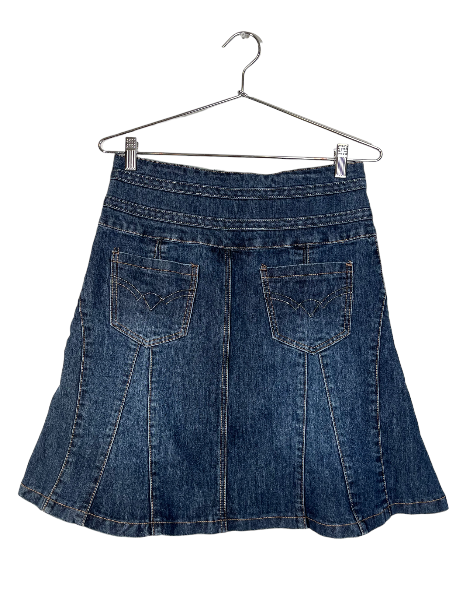 Denim Midi Skirt Built in Belt