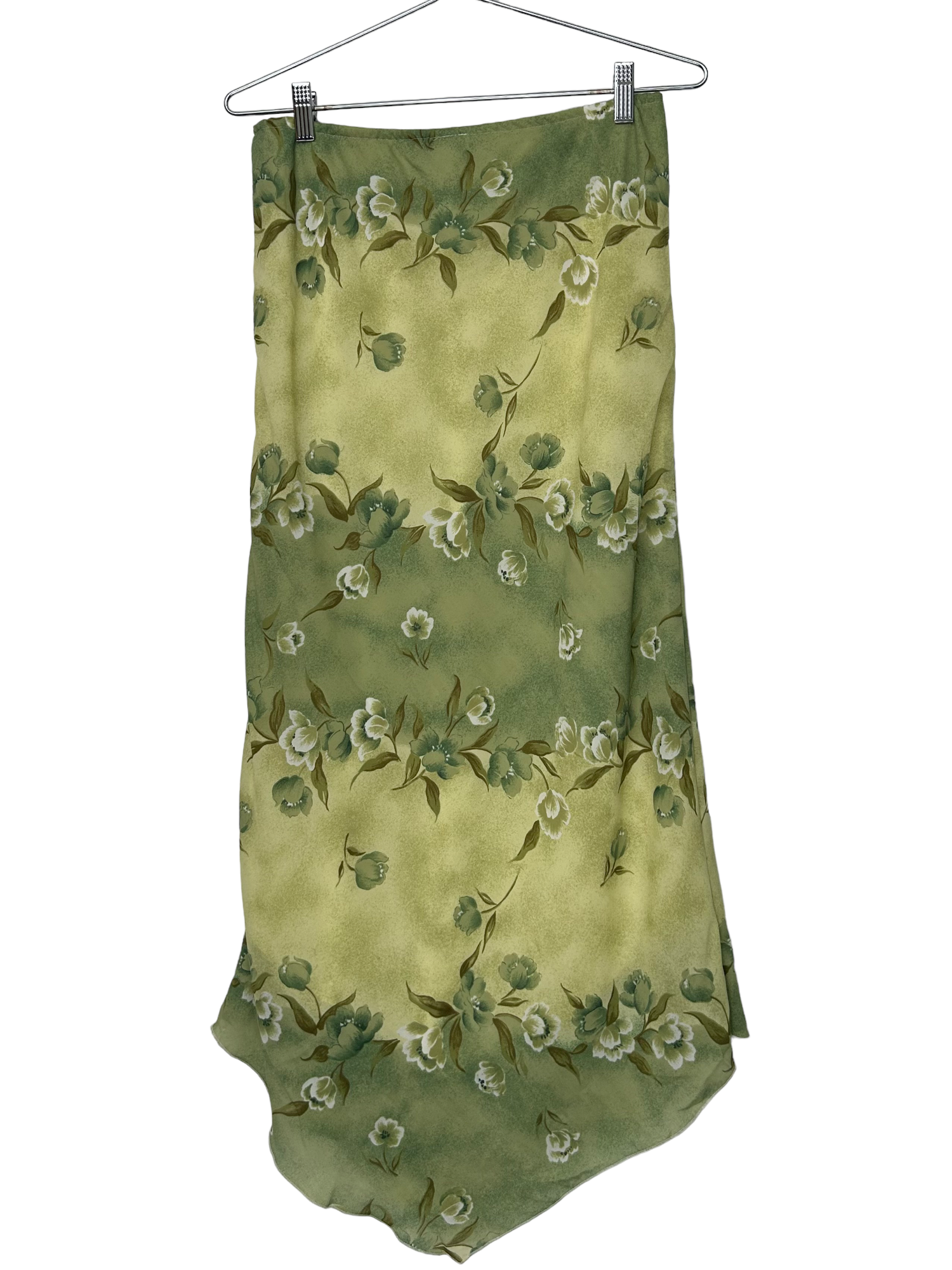 Green Floral Maxi Skirt