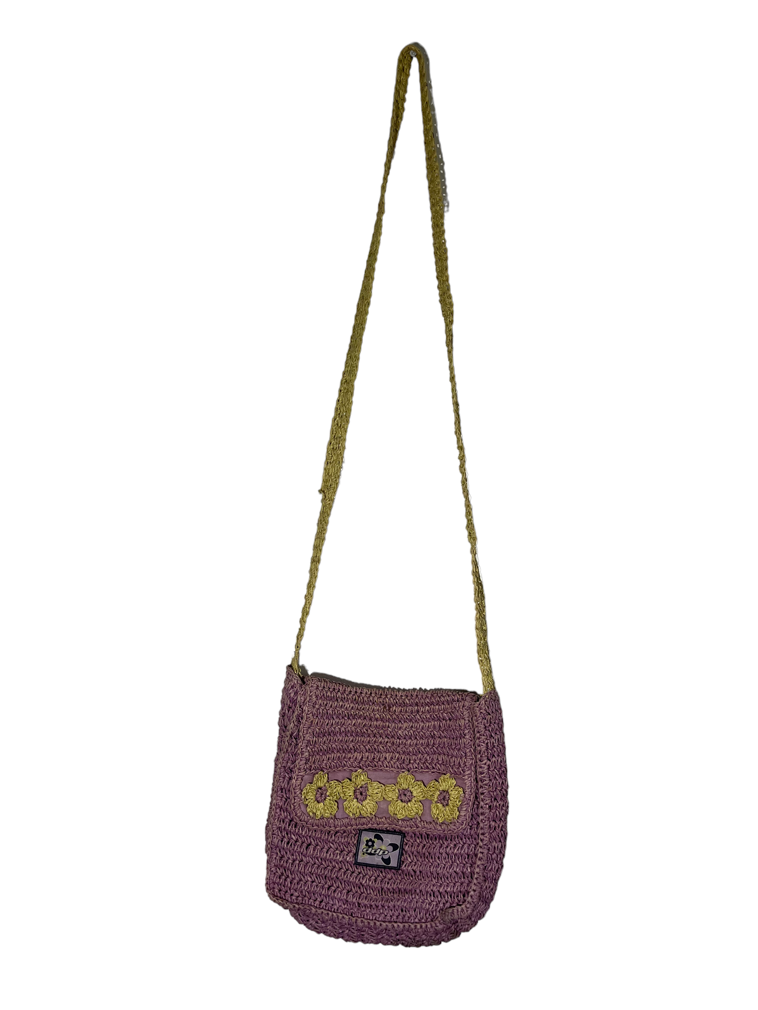 Purple & Green Crochet Crossbody Purse