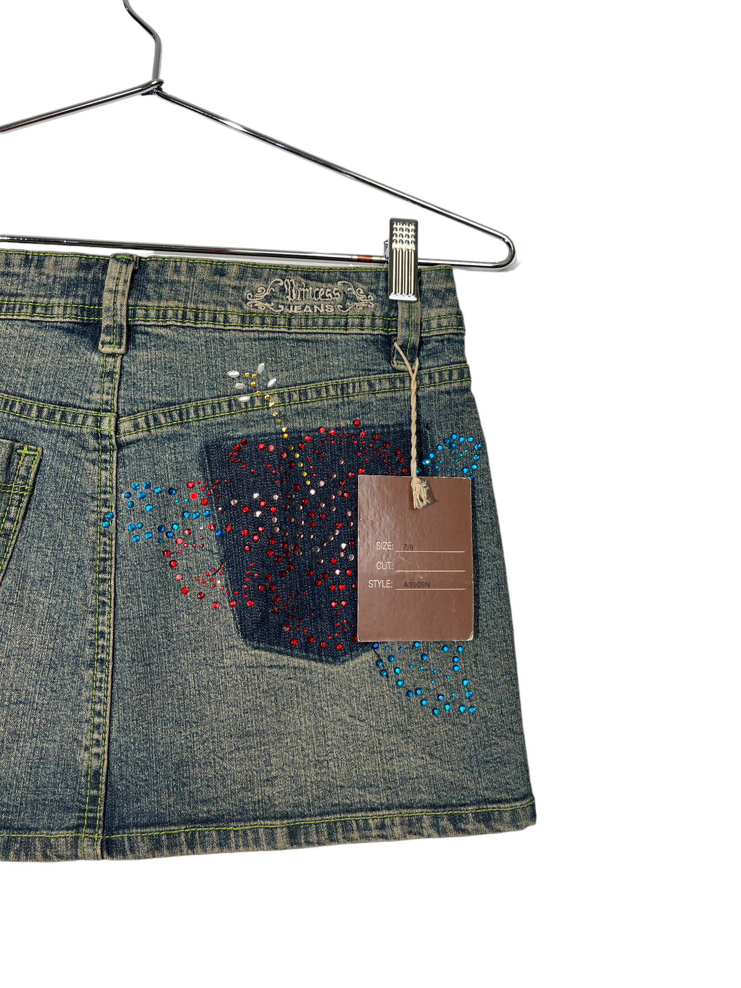 Low-rise "Princess" Mini Denim Skirt