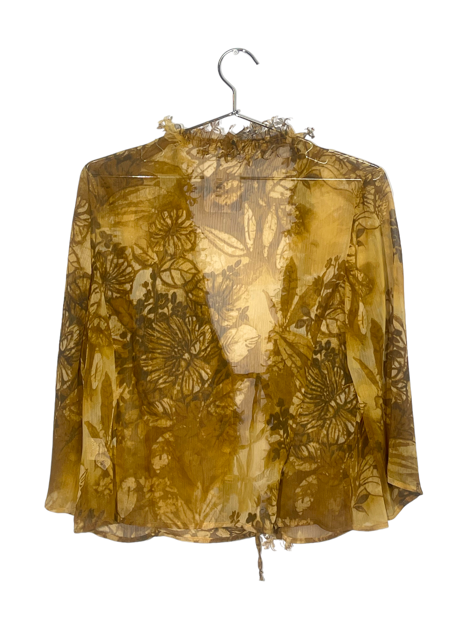 Sheer Brown Floral Blouse