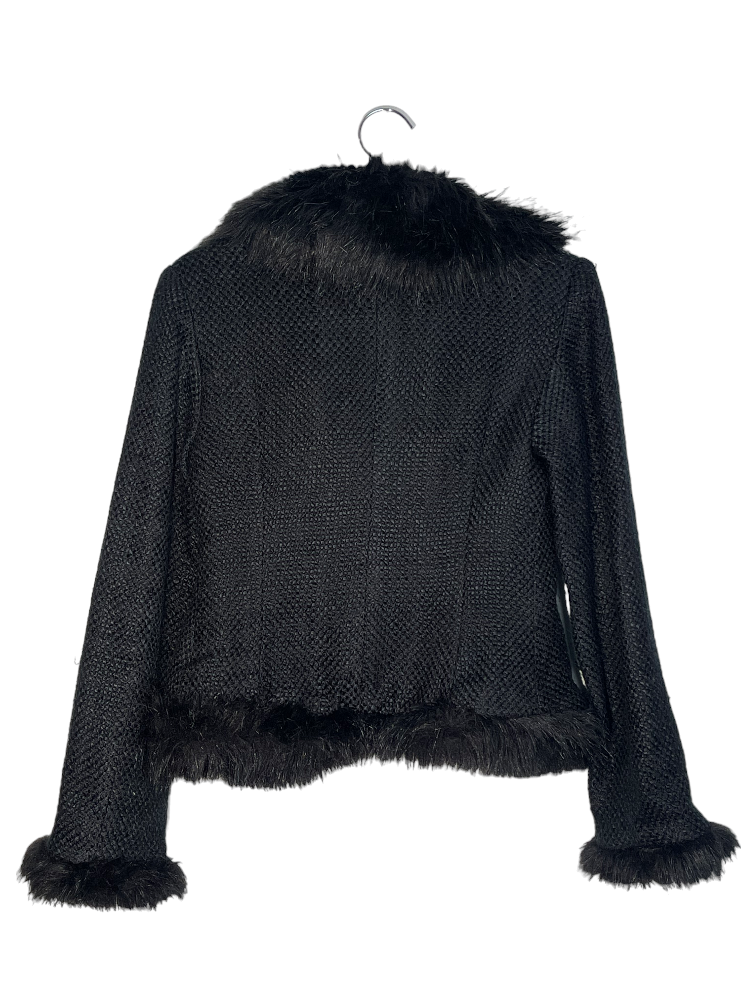 Black Faux Fur Knit Jacket