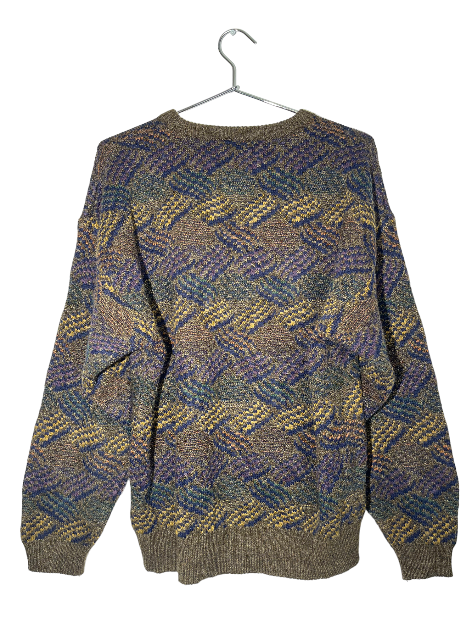 Multi Patterned Crew Neck Sweater