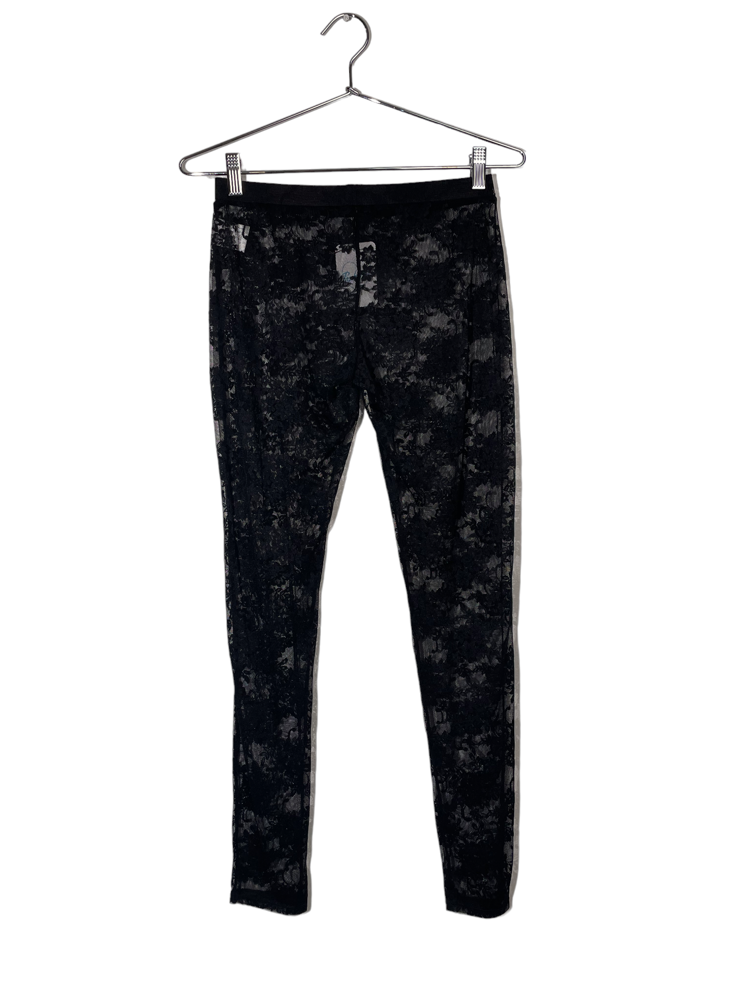 Black Semi-Sheer Lace Pants