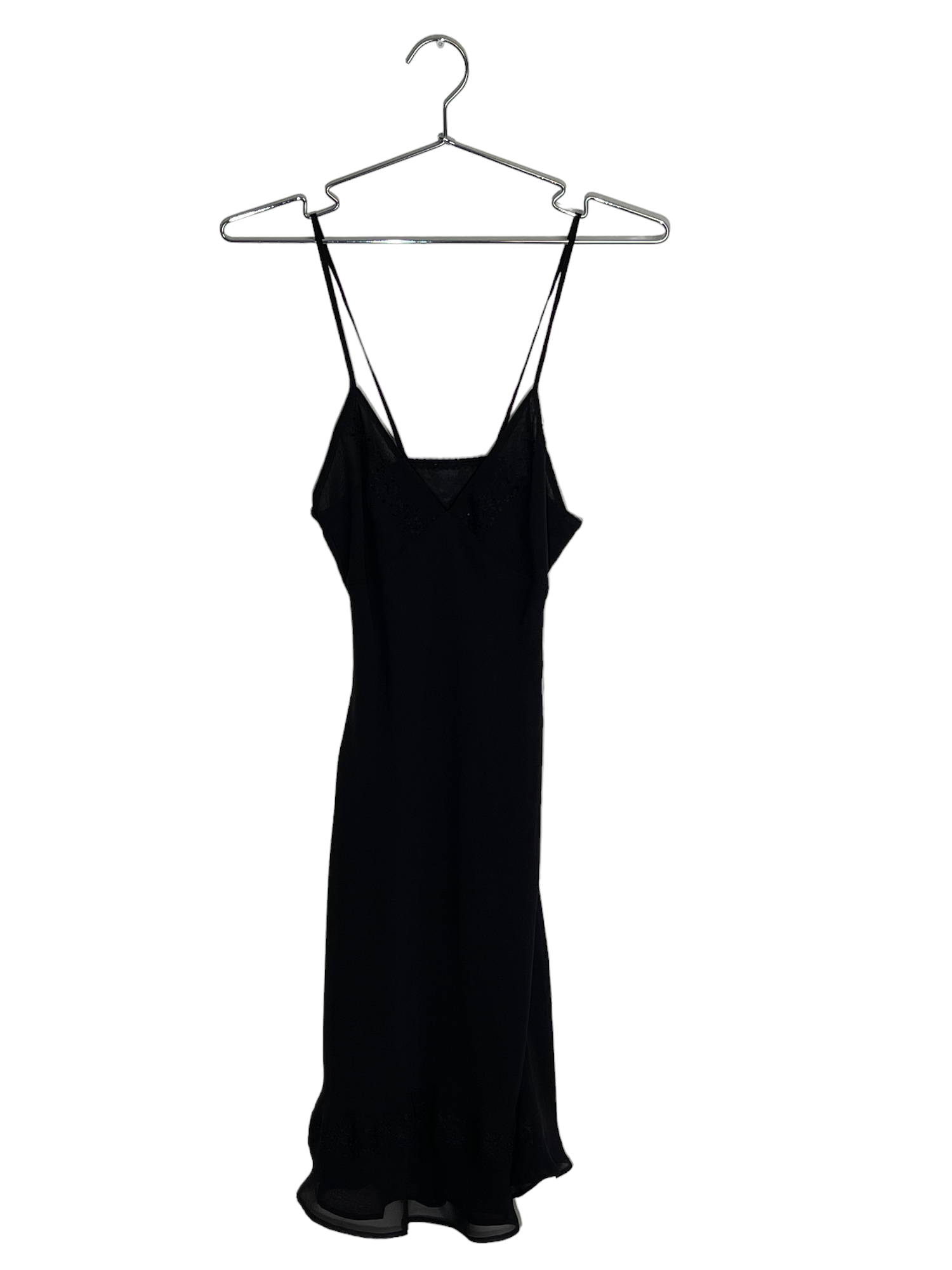 Embroidered Black Silk Dress