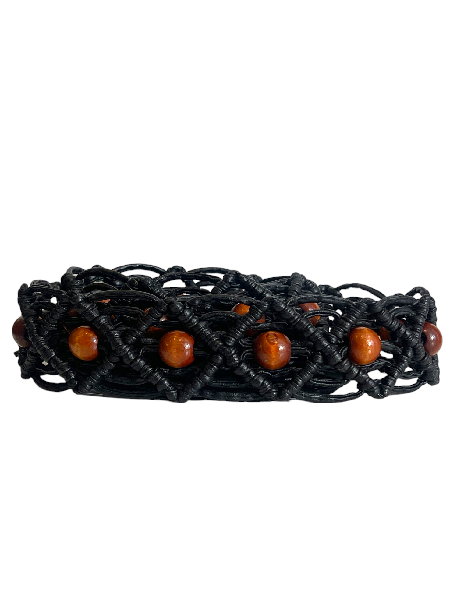 Beaded Leather Macrame Belt