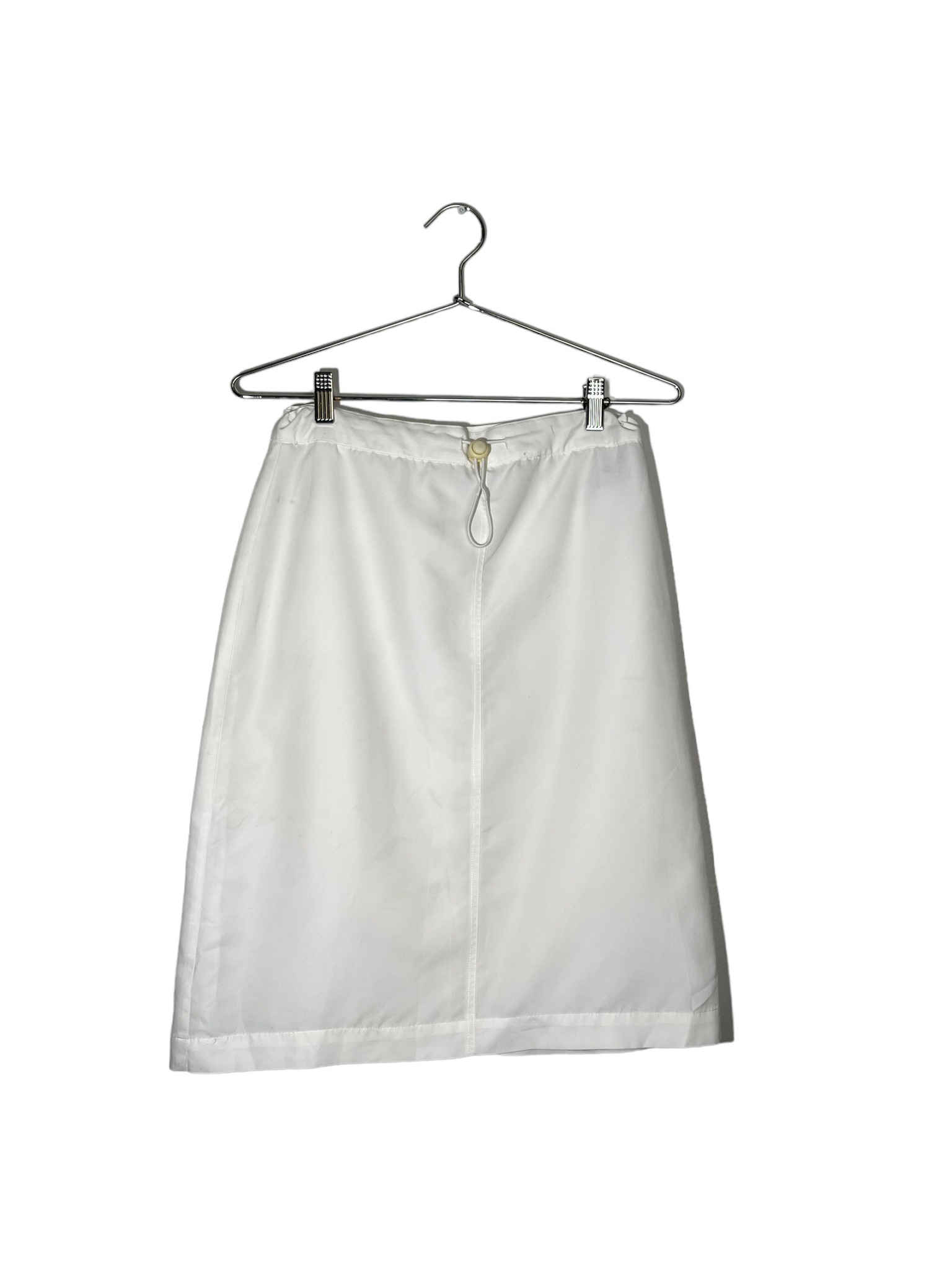 White Midi Pockets Skirt