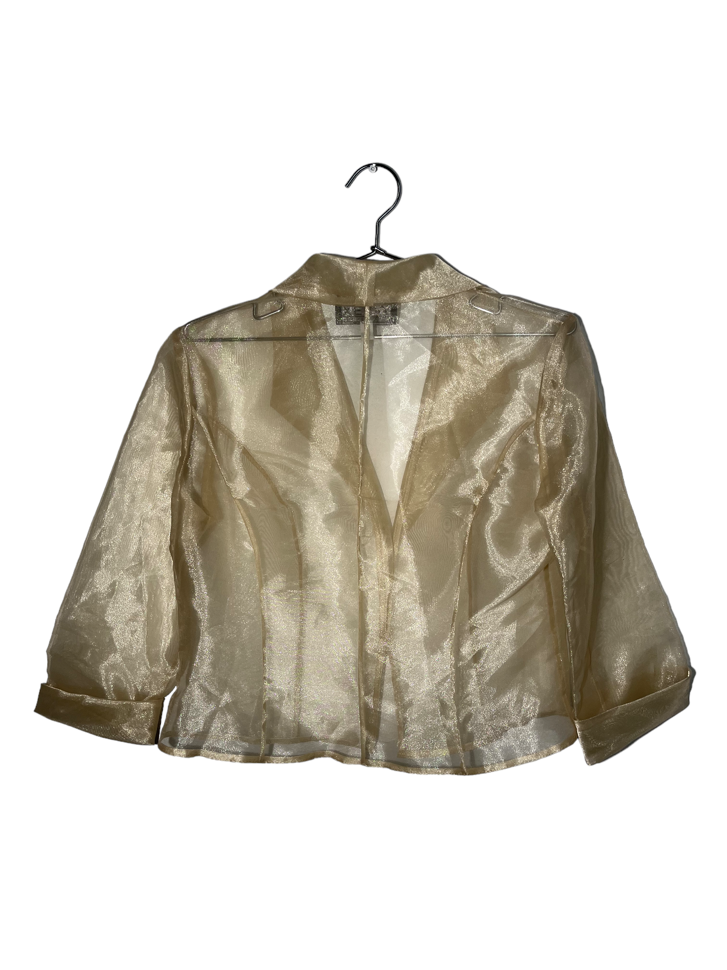 Nude Gold Sheer Buttoned Top