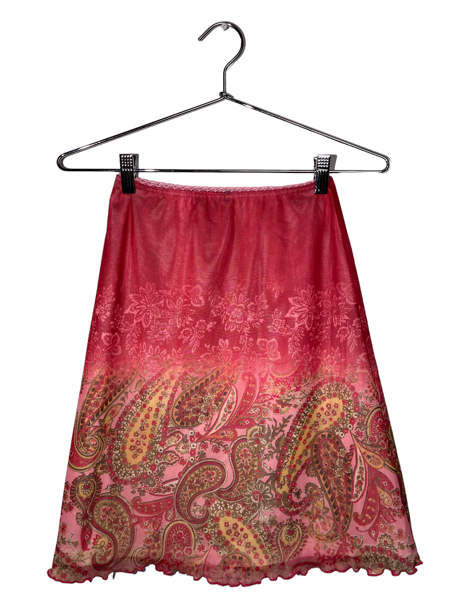 Pink Paisley Midi Skirt