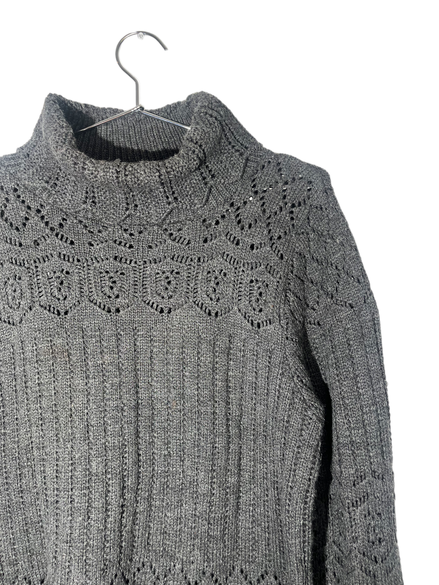 Grey Knitted Turtle Neck Sweater