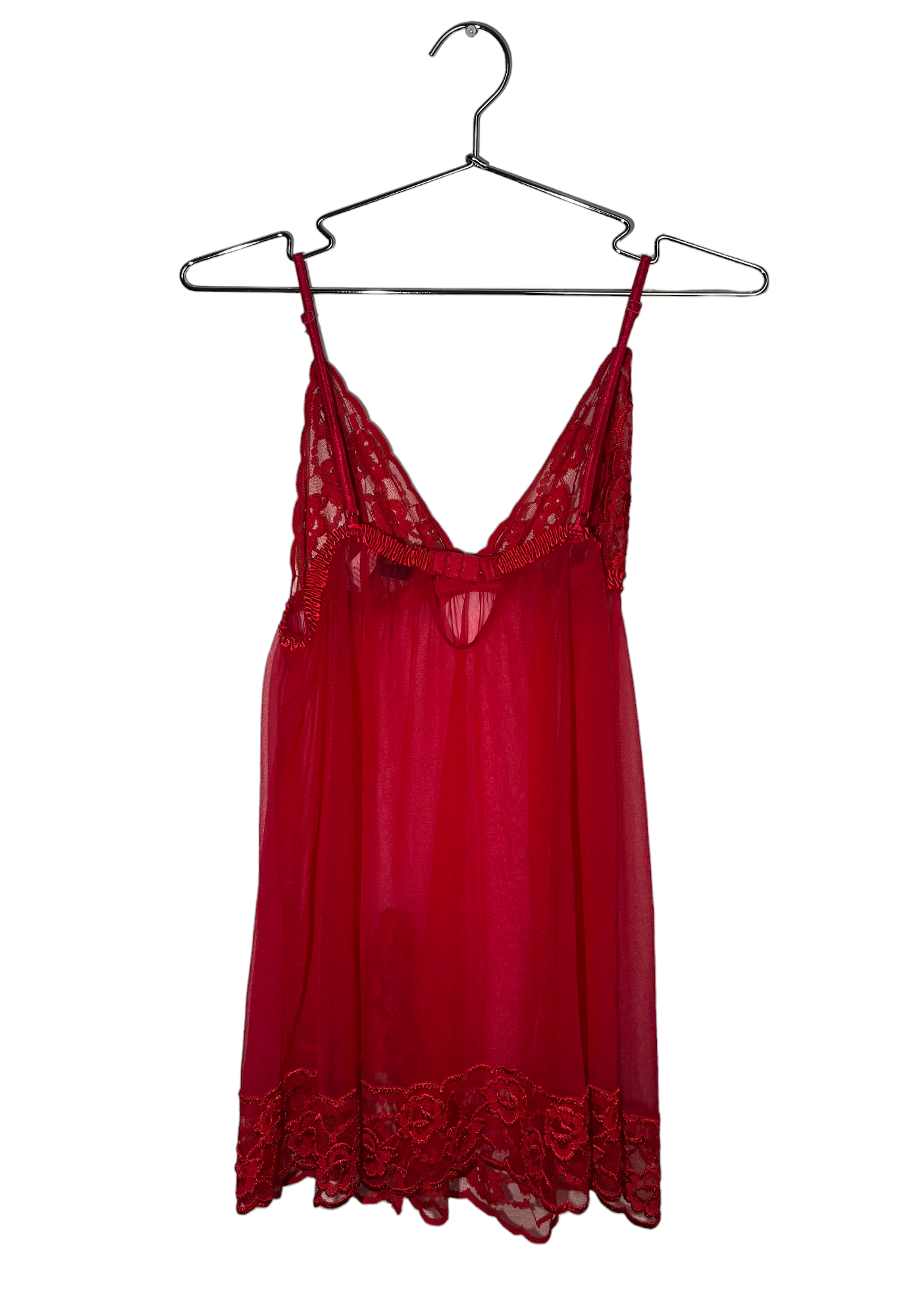 Frederick's of Hollywood Red Sheer Slip Mini Dress