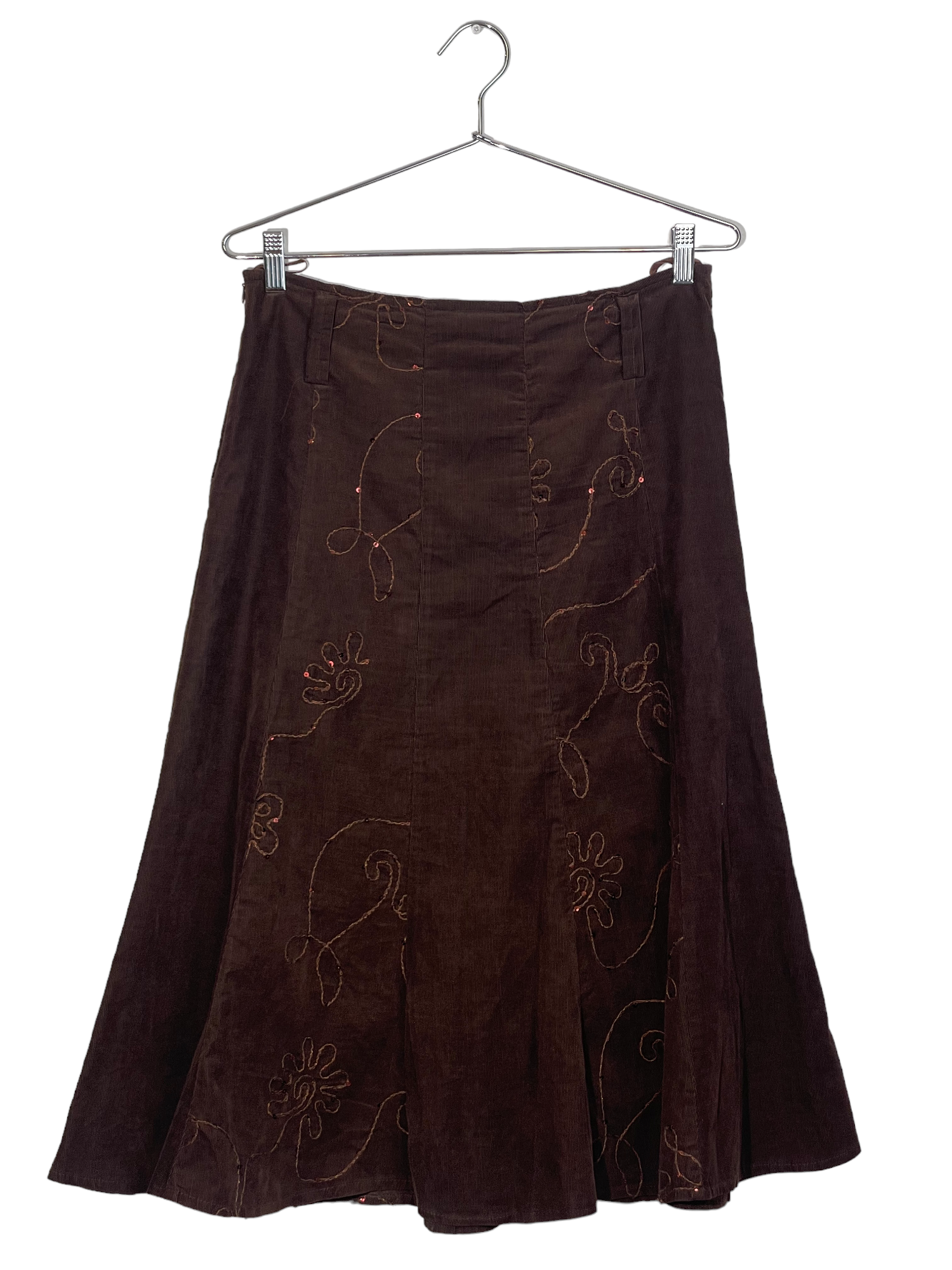 Brown Embroidered Skirt