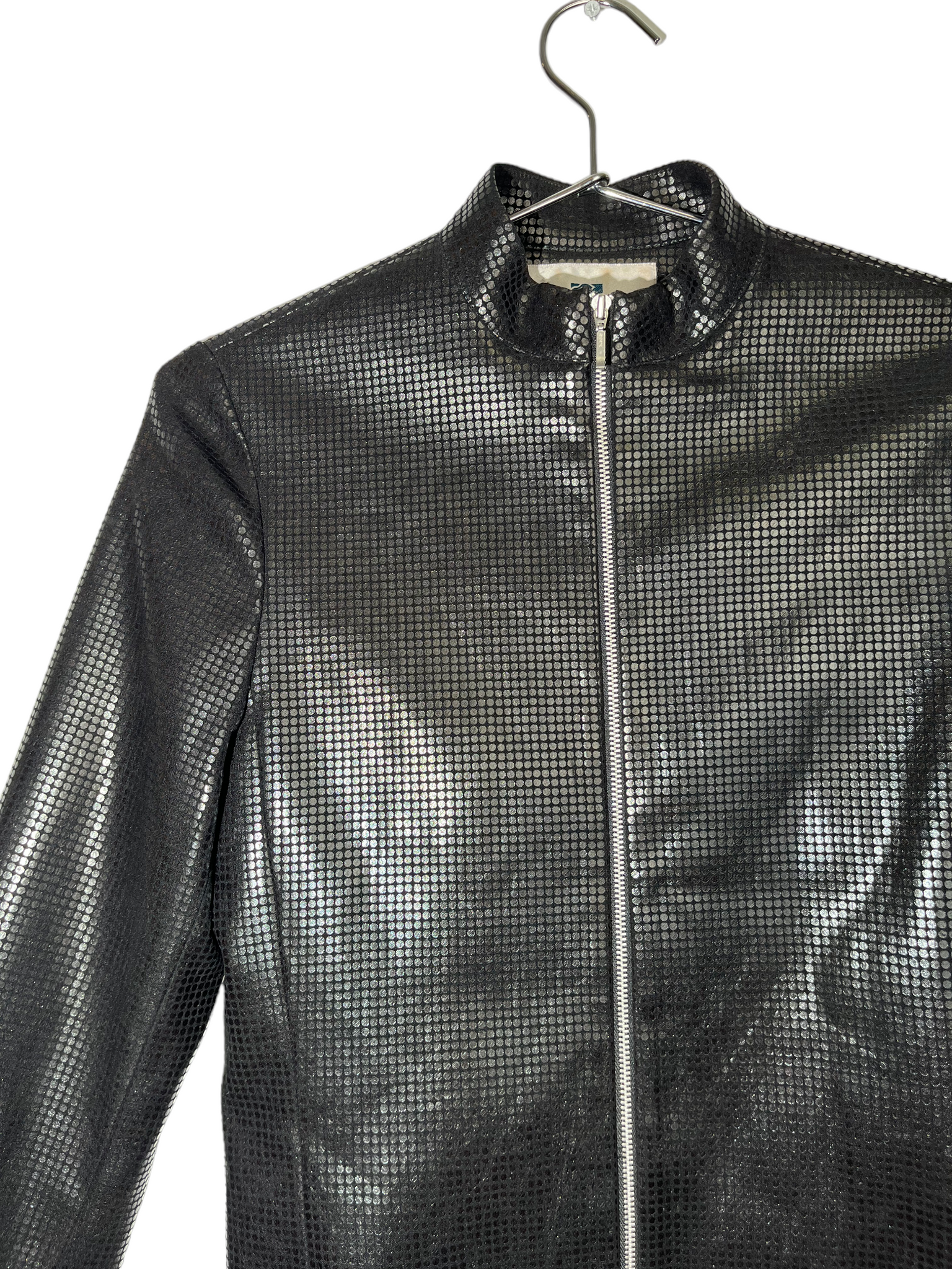 Black Shiny Zip Up Jacket