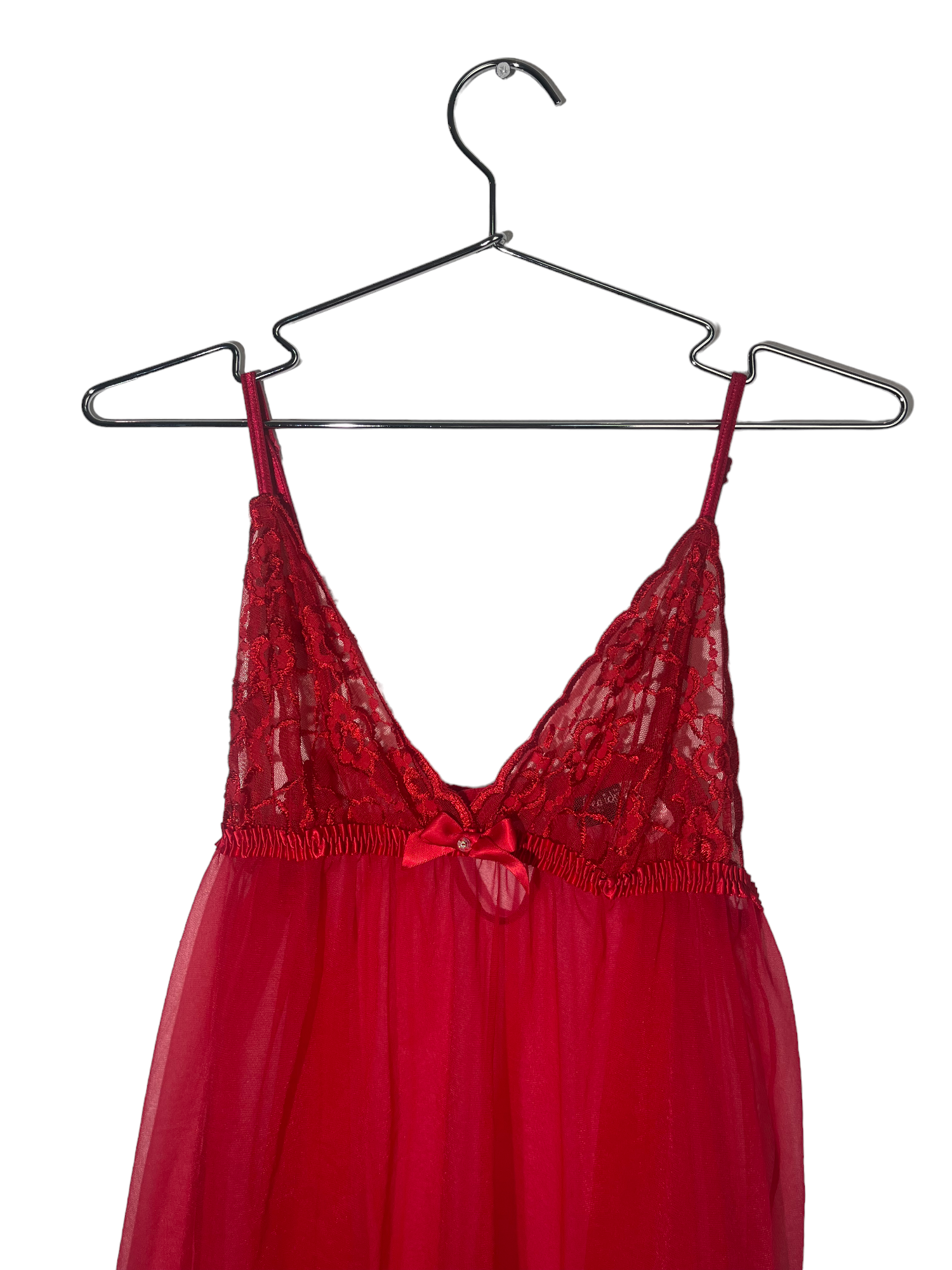 Frederick's of Hollywood Red Sheer Slip Mini Dress
