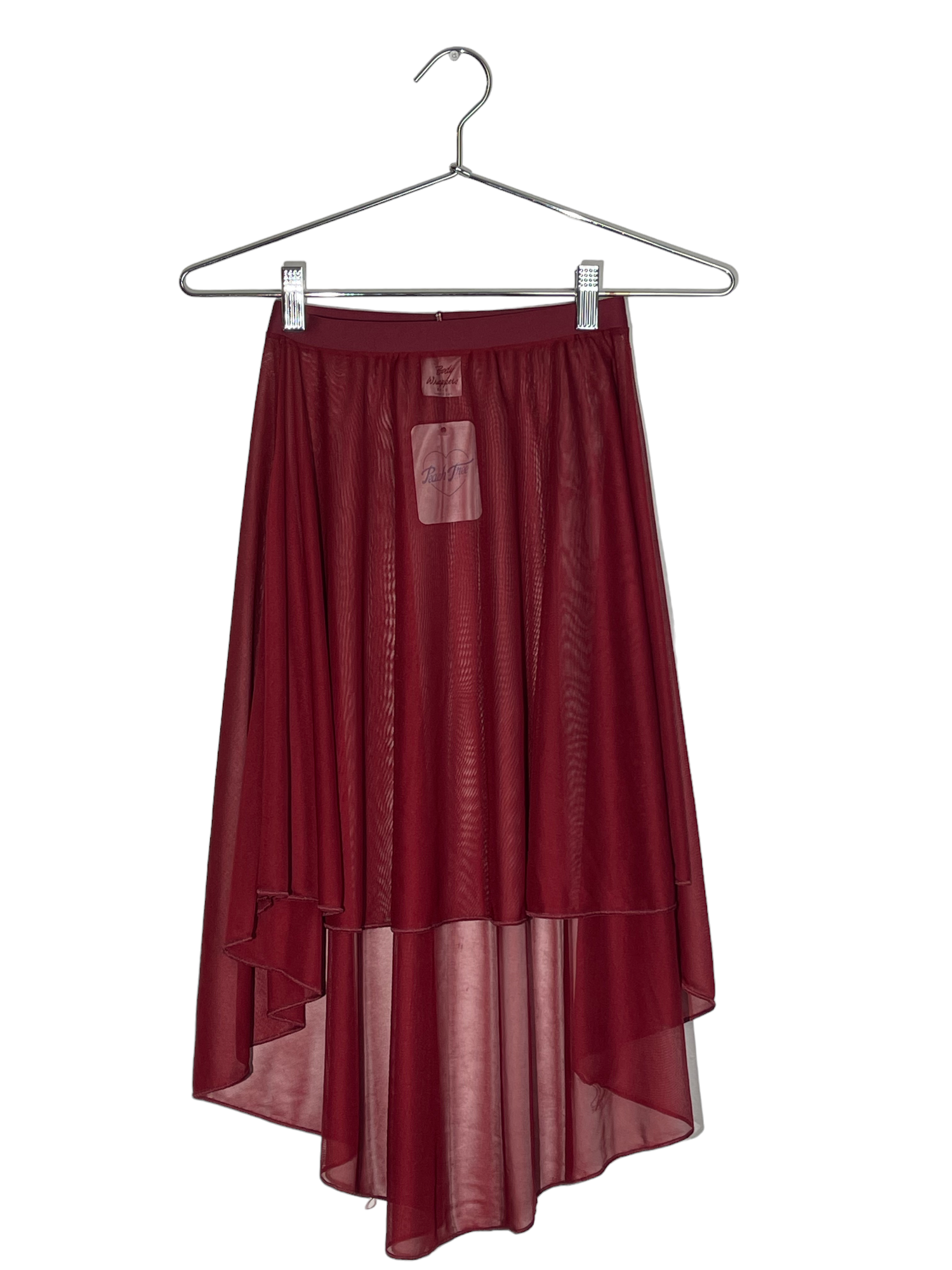 Burgundy Mesh Cover Skirt