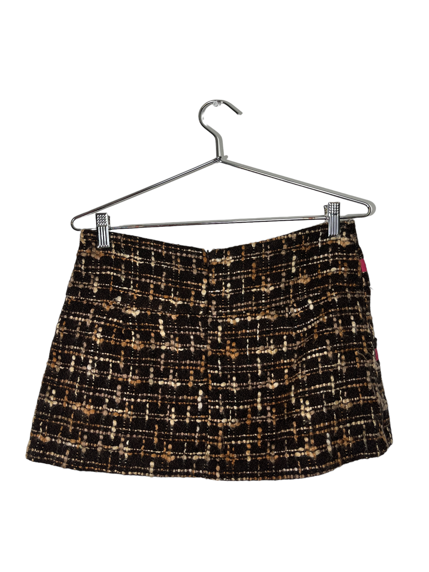 Tweed Mini Skirt with Pink Ribbon