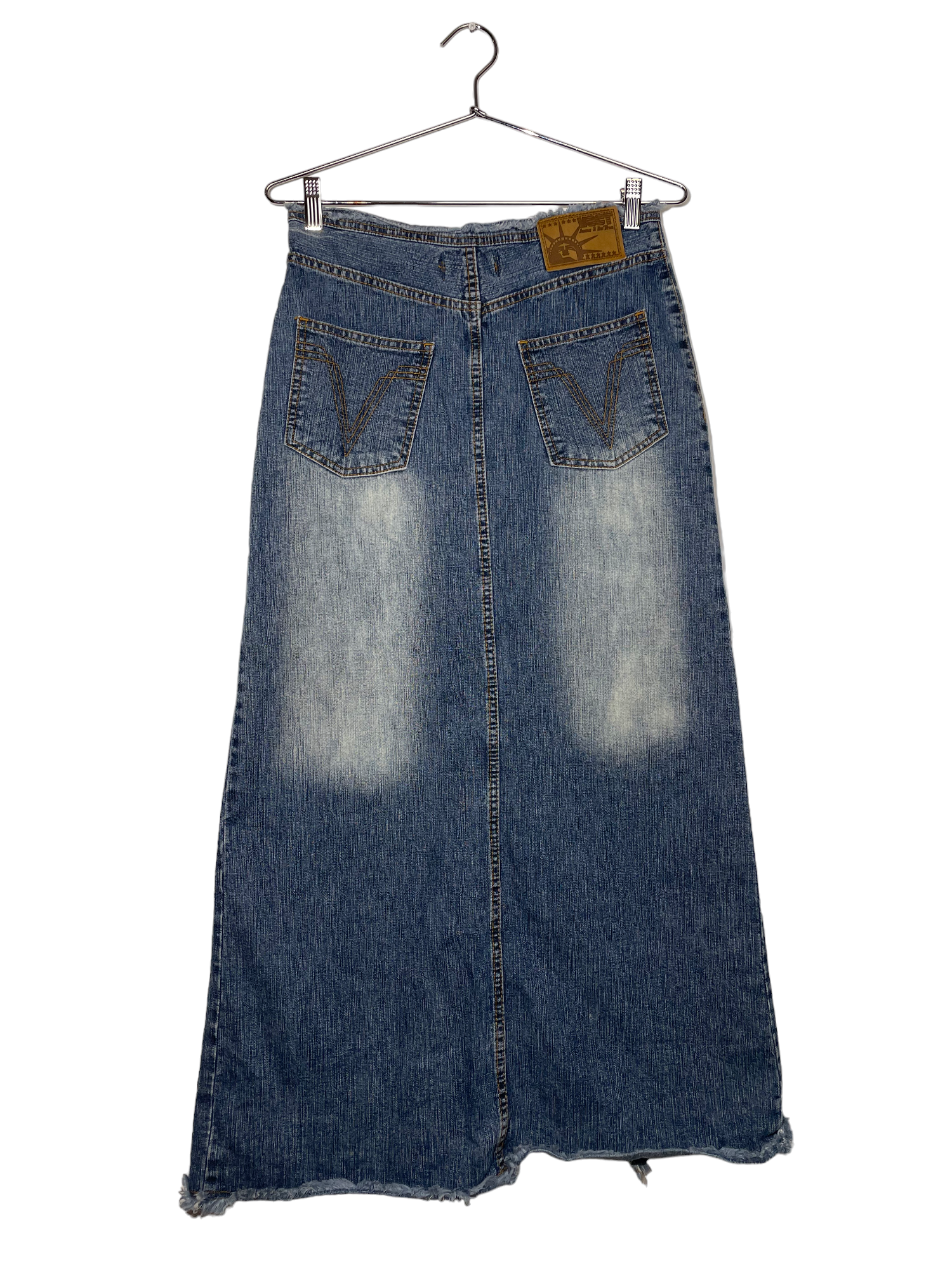 Maxi Skirt Distressed Denim