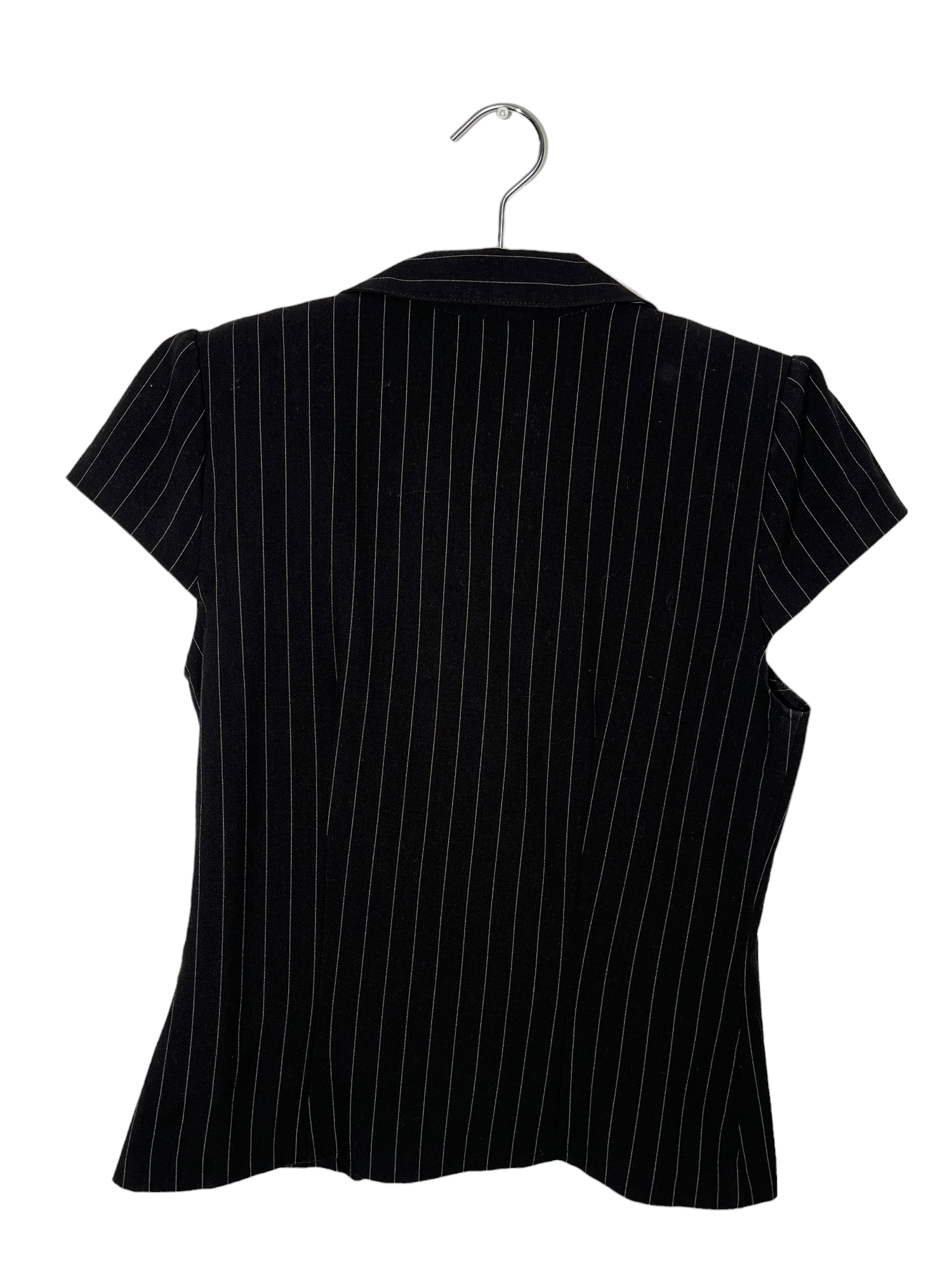 Black Short Sleeved Blazer Top