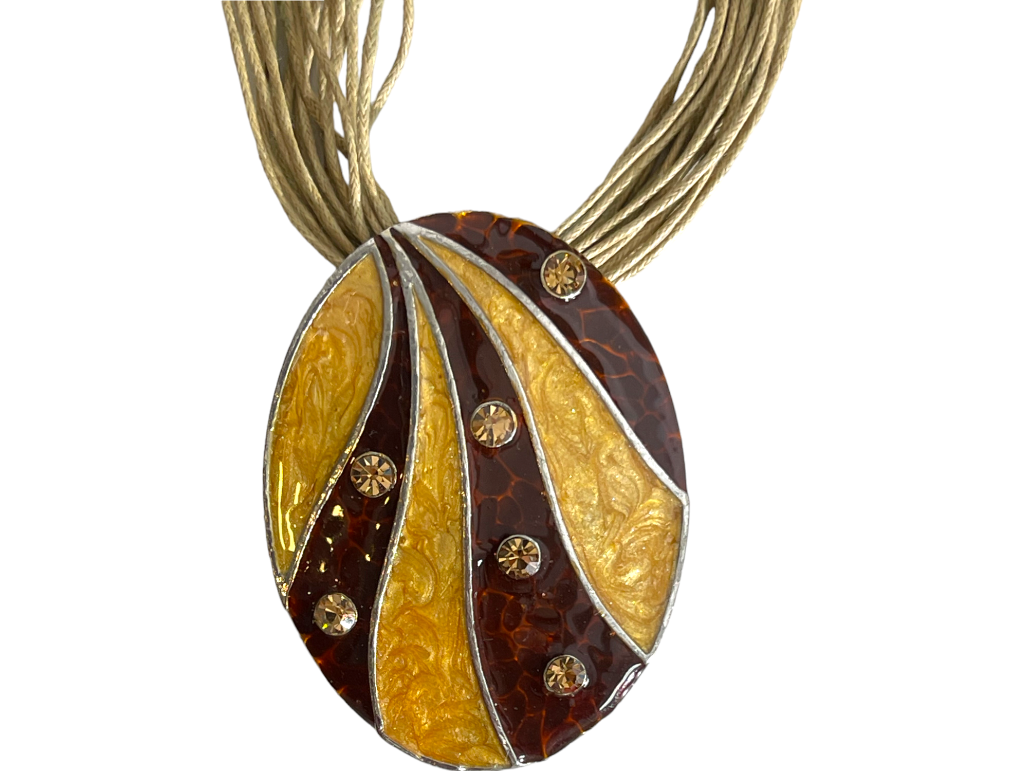 Yellow & Brown Pendant Necklace