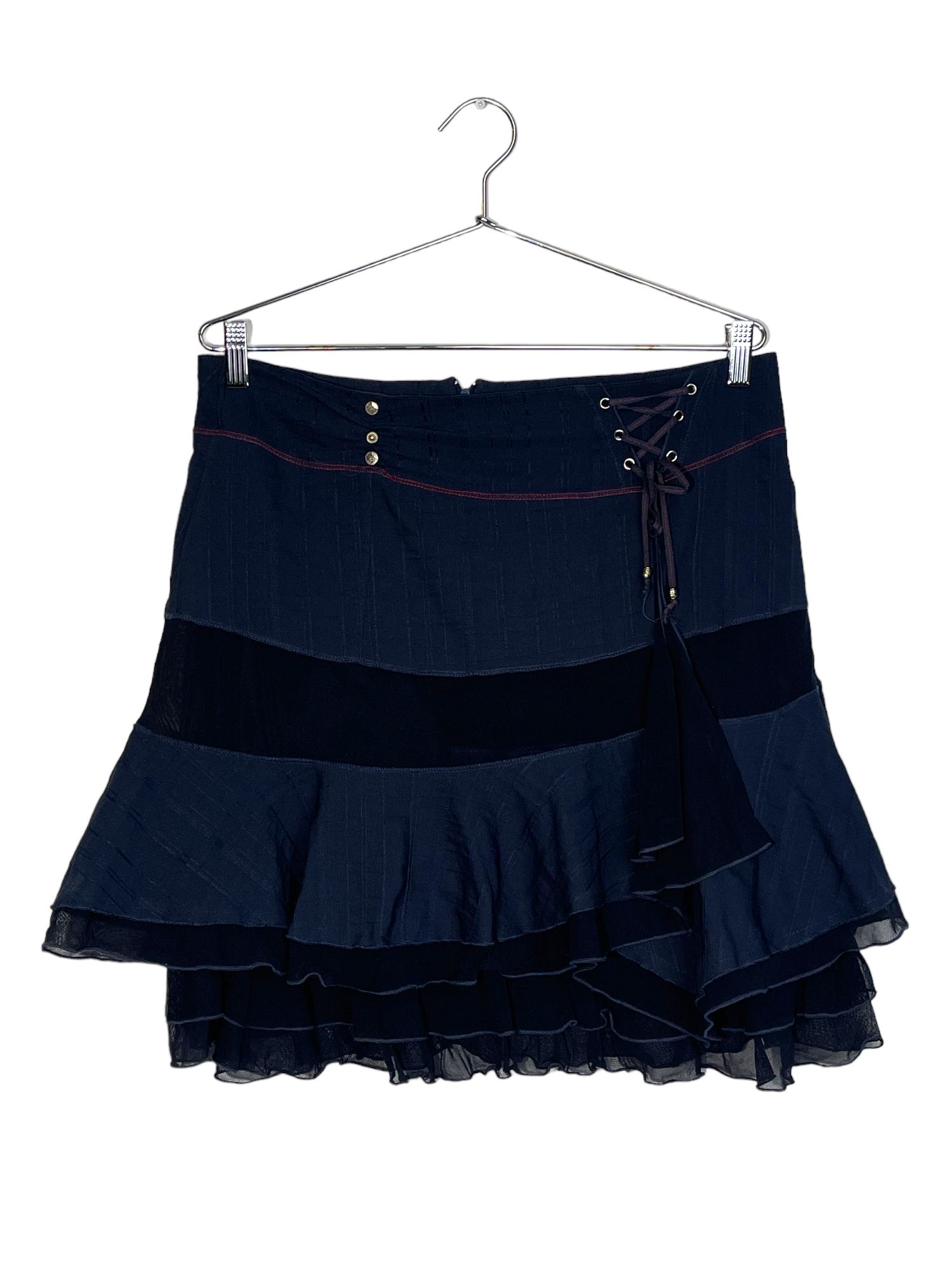 Navy Layered Ruffle Skirt