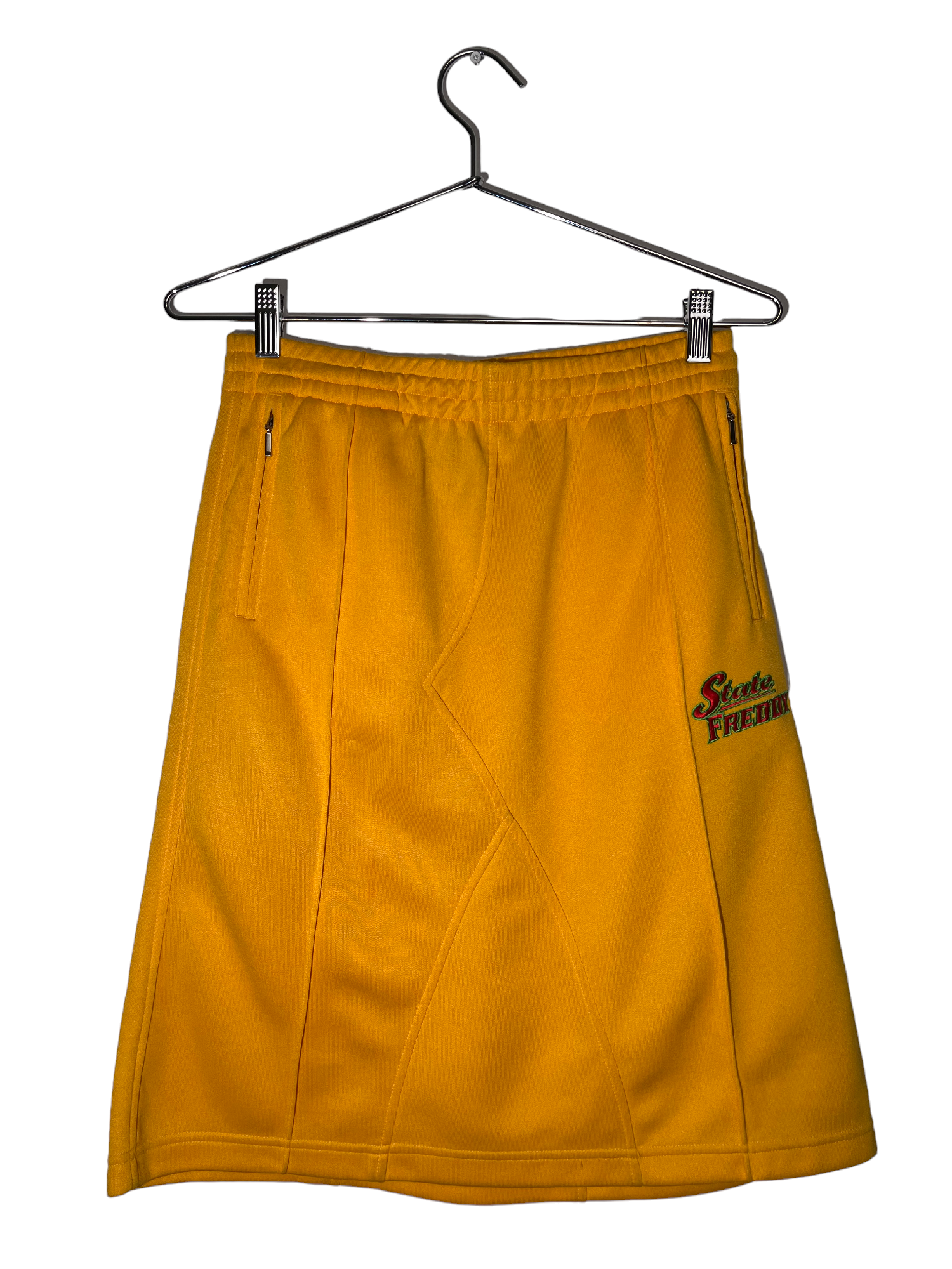 Yellow Drawstring Track Midi Skirt