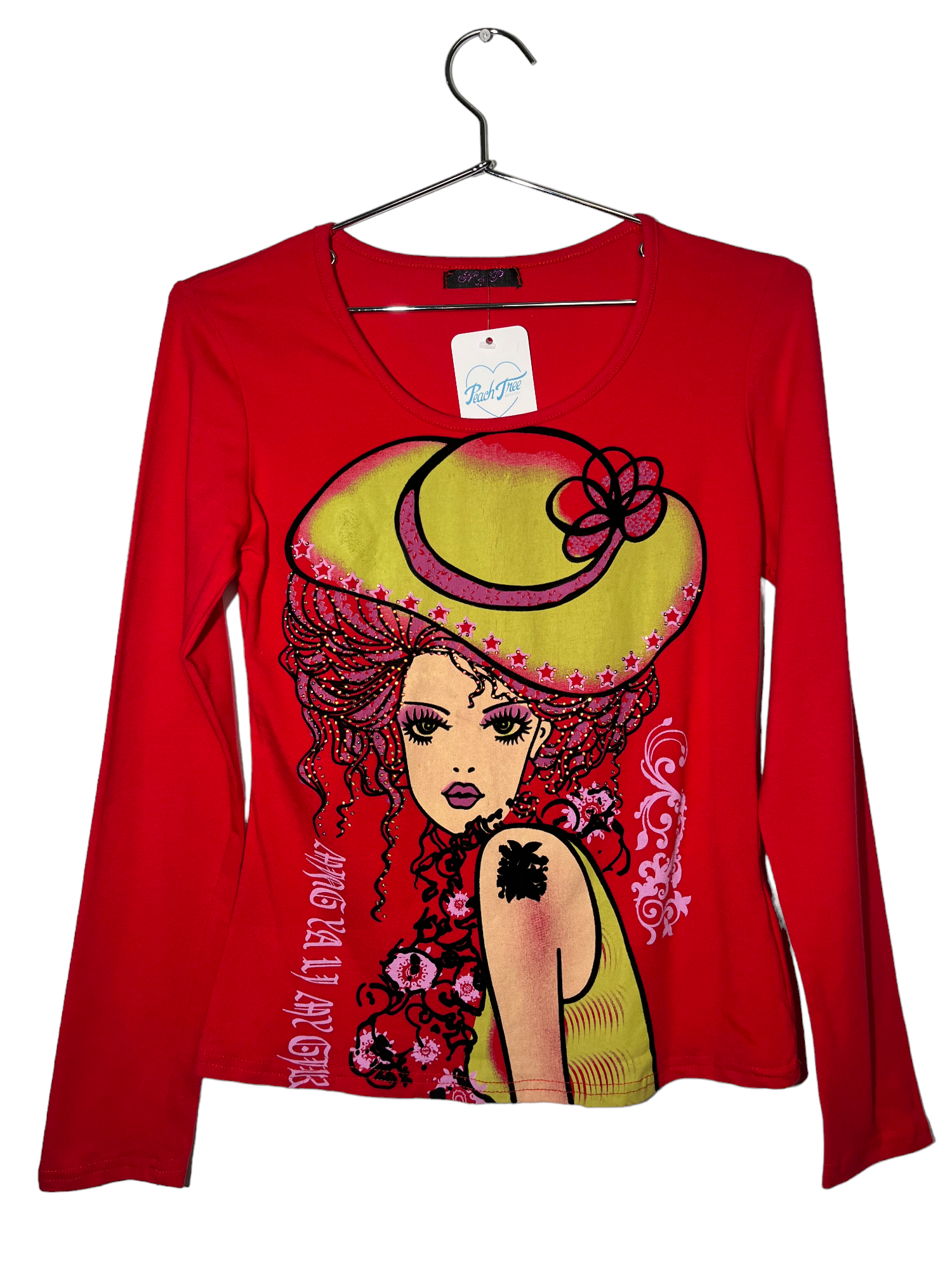 Red Long Sleeve Woman Graphic
