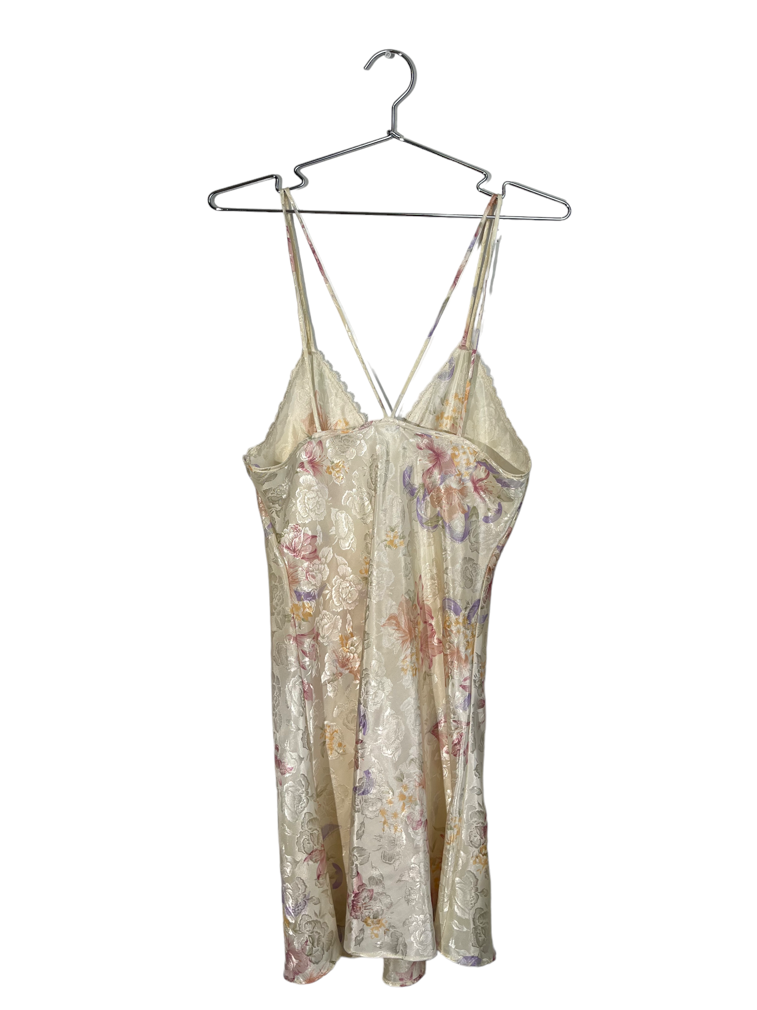 Cream Floral Lacy Slip Dress