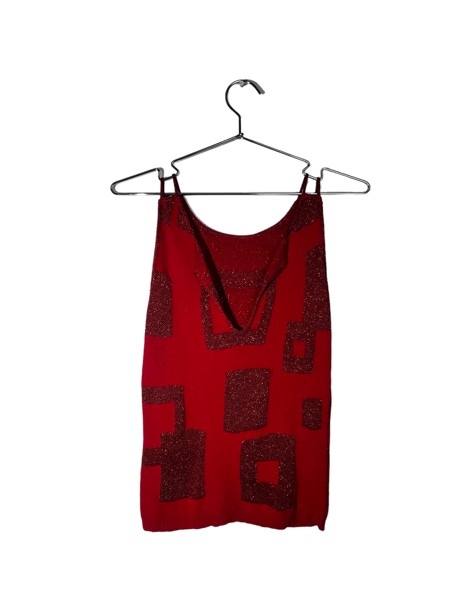 Red Square Pattern Tank Top