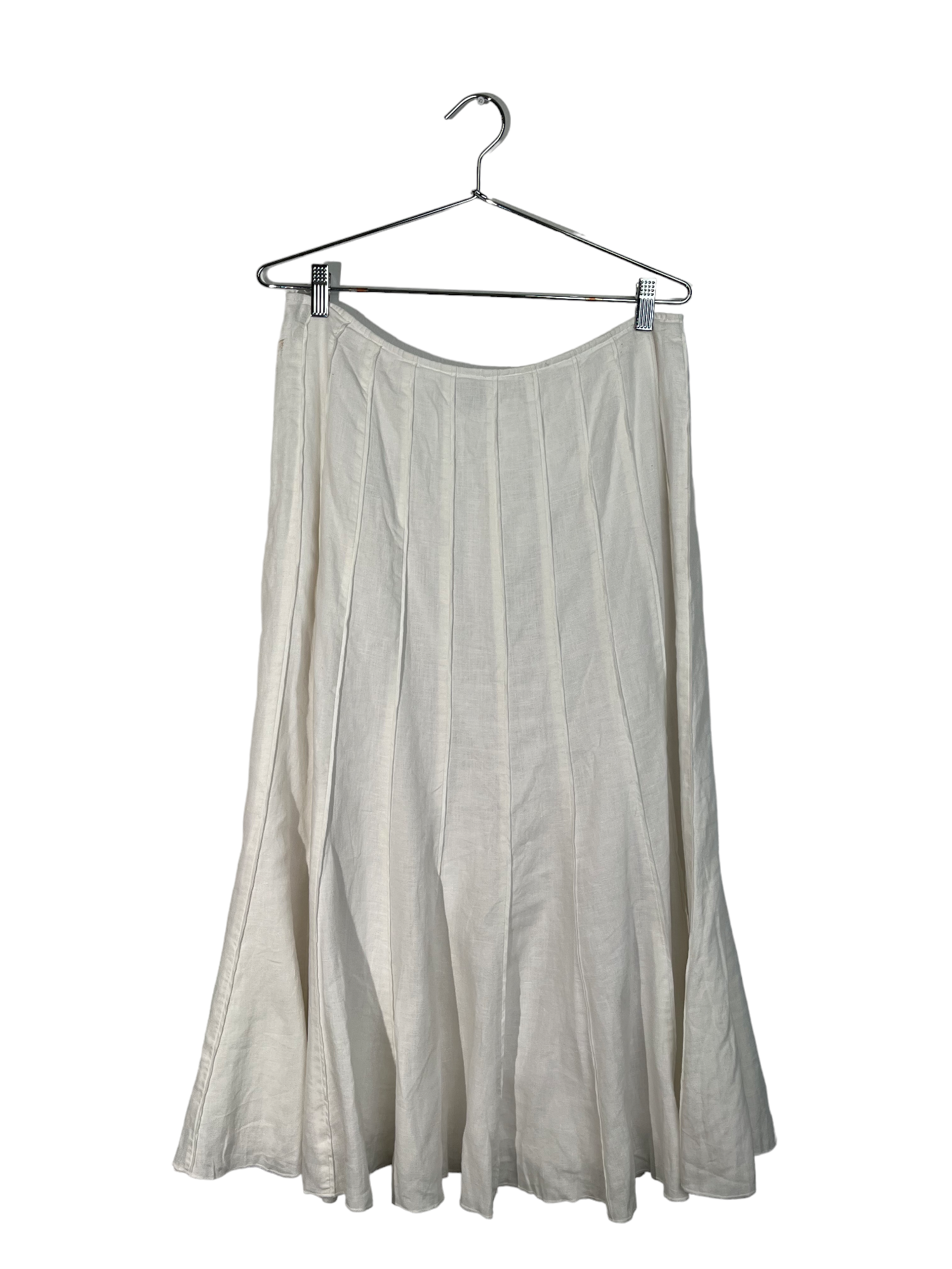 White Paneled Flow-y Maxi Skirt