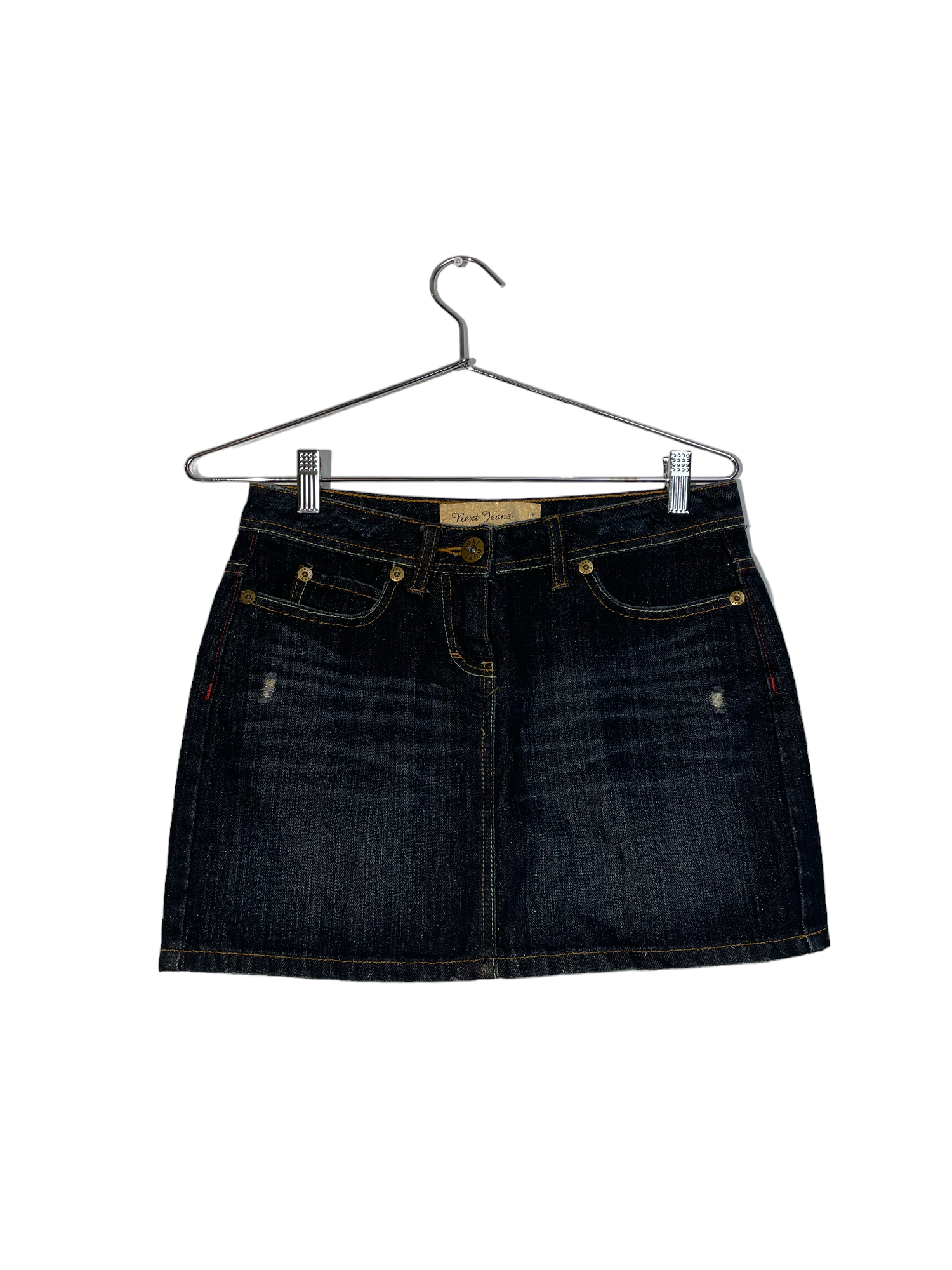 Next Jeans Mini Skirt With Frayed Hem