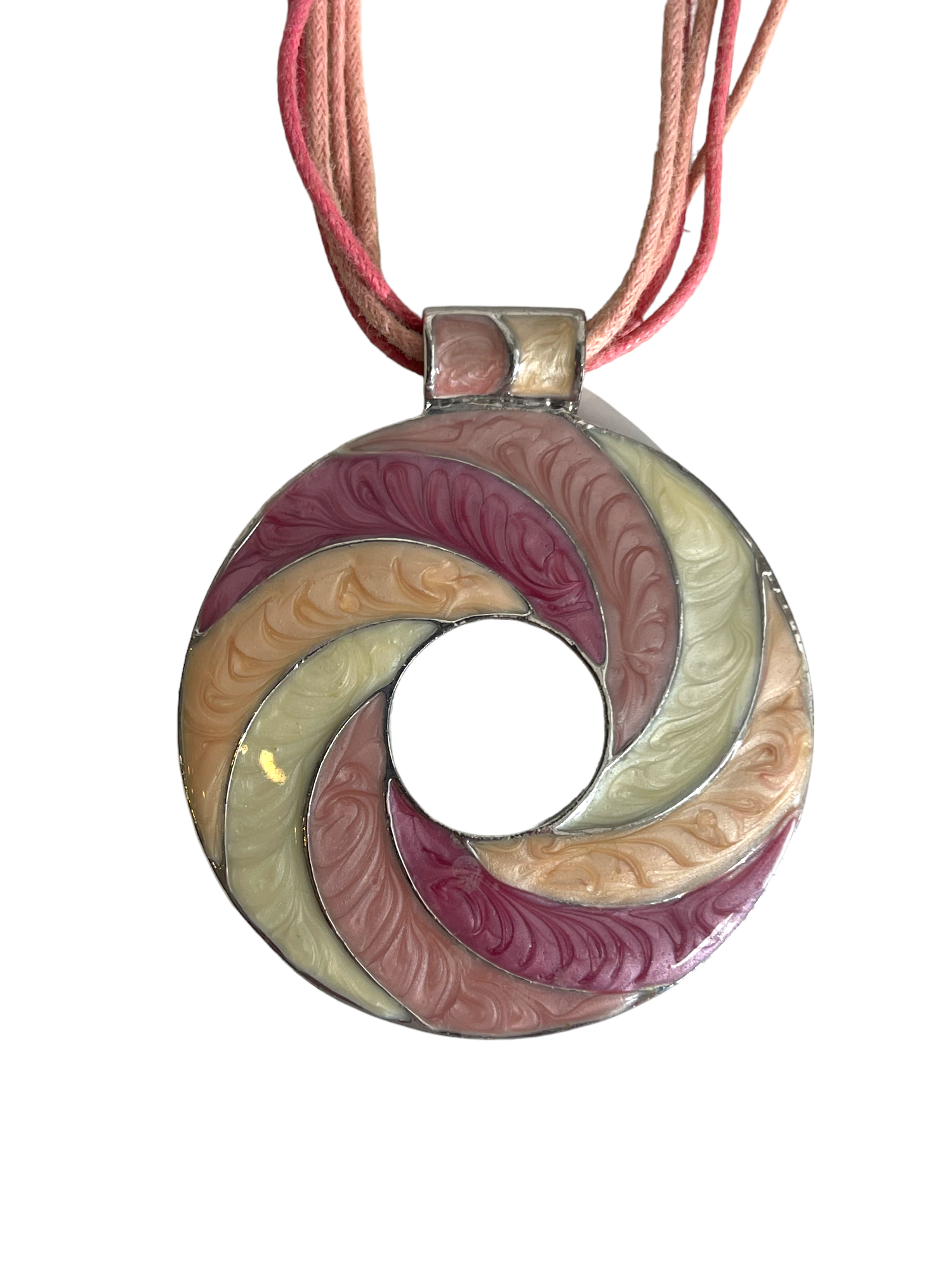 Pink Circle Pendant Necklace