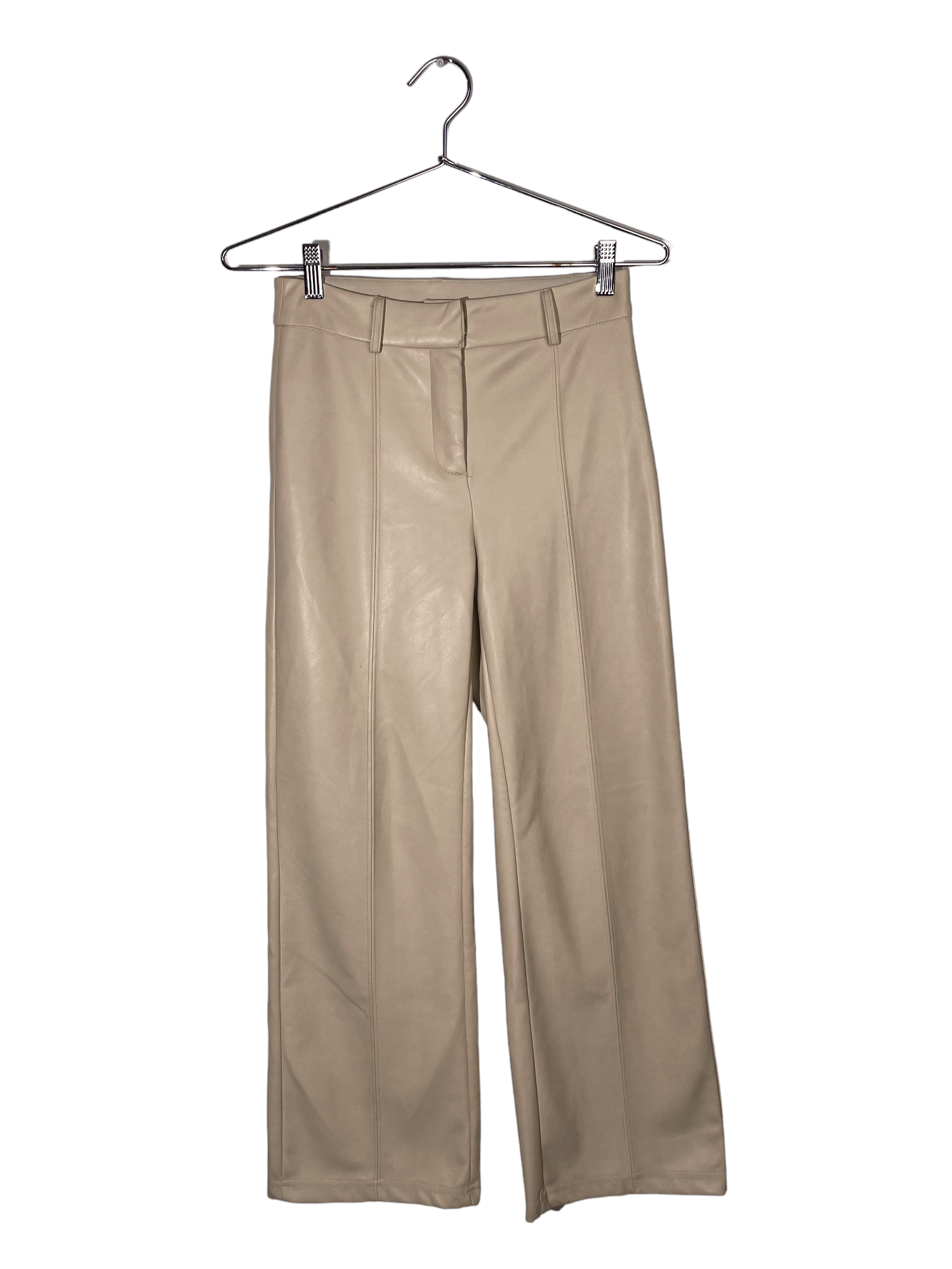 Khaki Faux Leather Pants